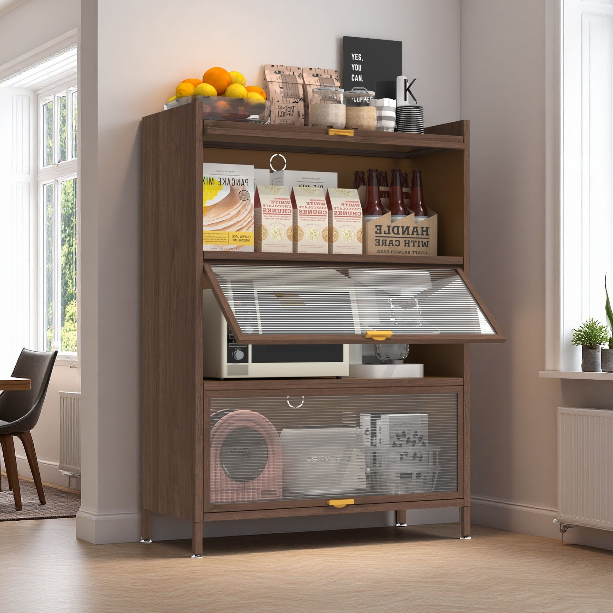 Flip Doors Cabinet, With Ample Storage Space