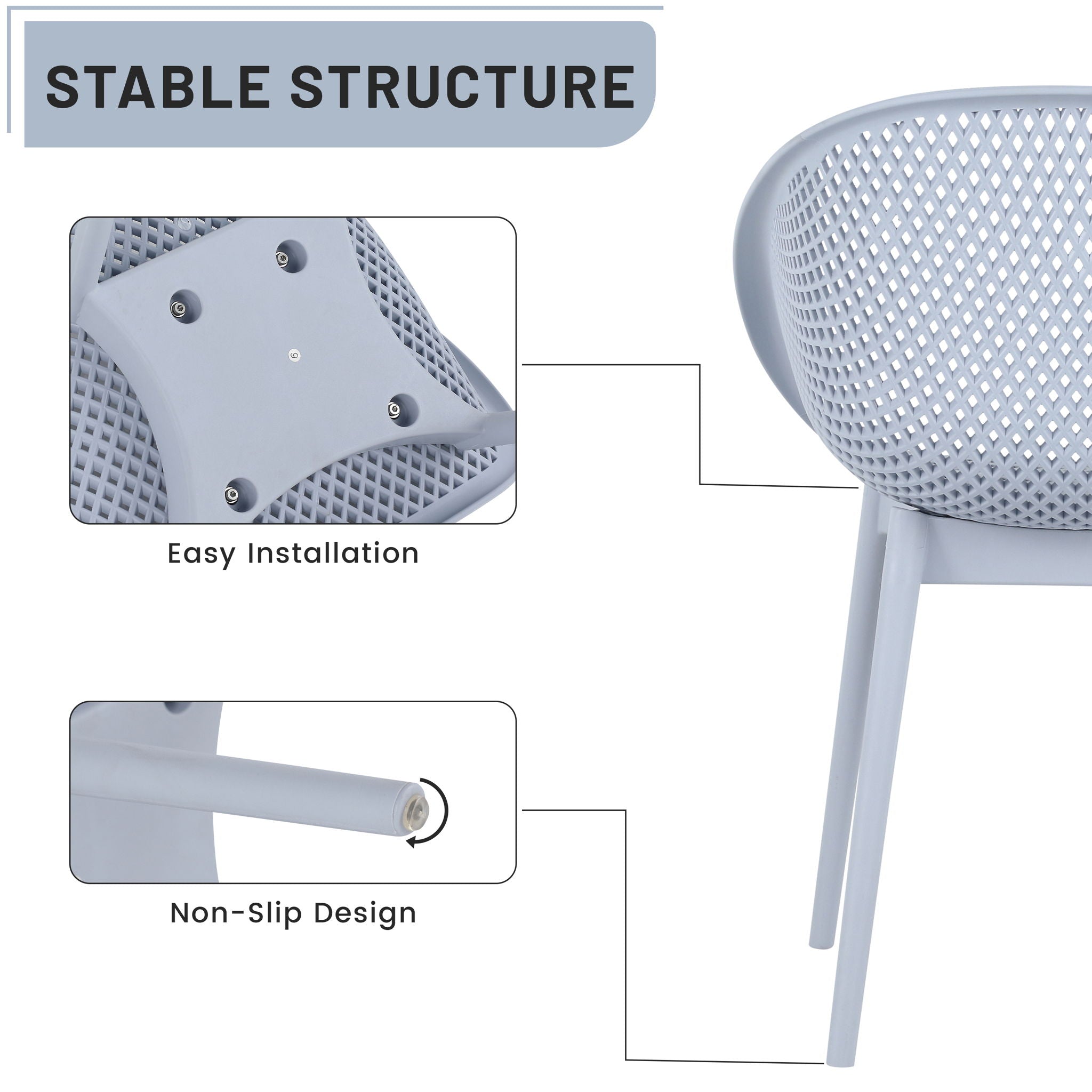 2 Pack Lounge Chair Set & Folding Square Table