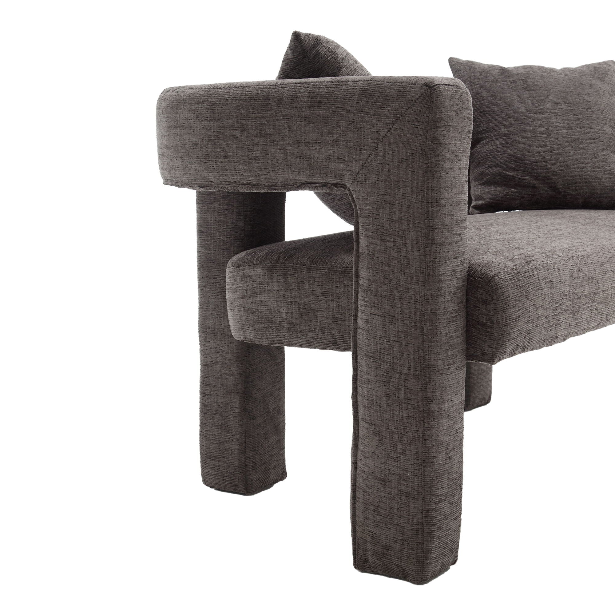 Modern Chenille Loveseat Sofa, Comfy Upholstered 2 Seater