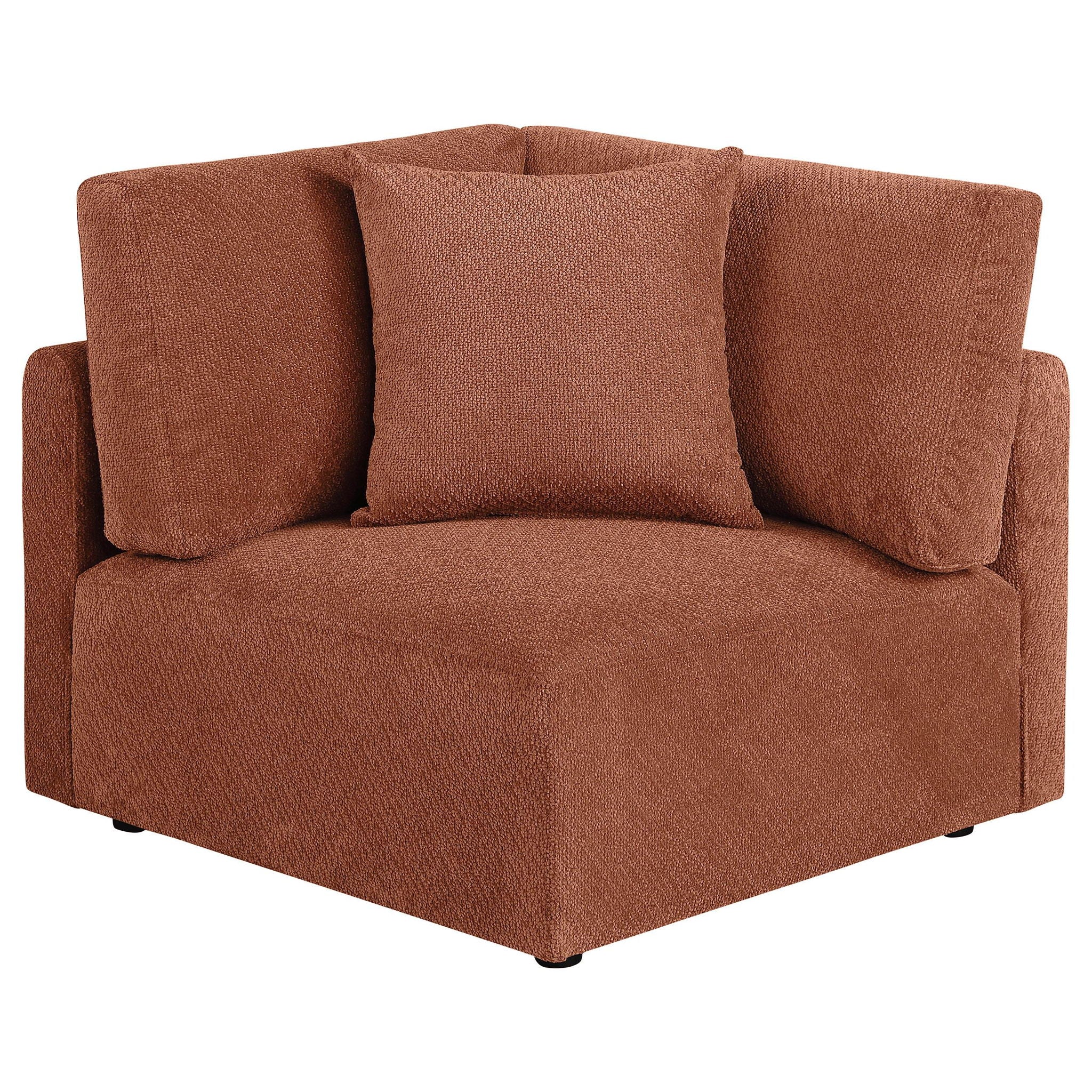 Elysia Chenille Upholstered Modular Corner Chair Coral