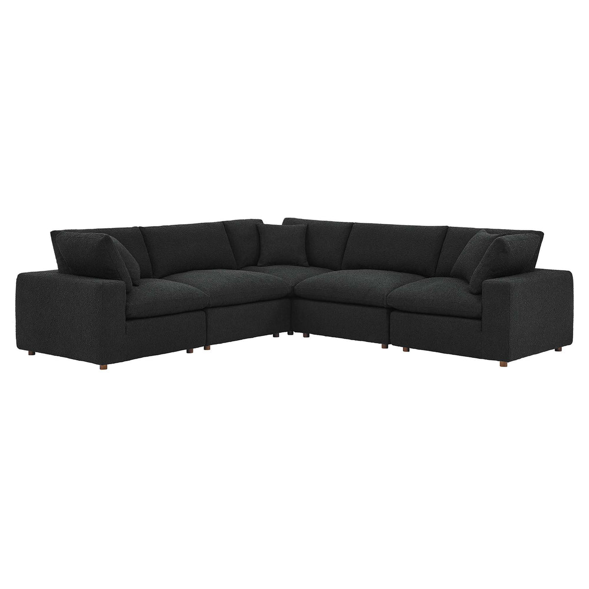 Commix 5-Piece Down Filled Overstuffed Boucle Sectional Sofa by Modway