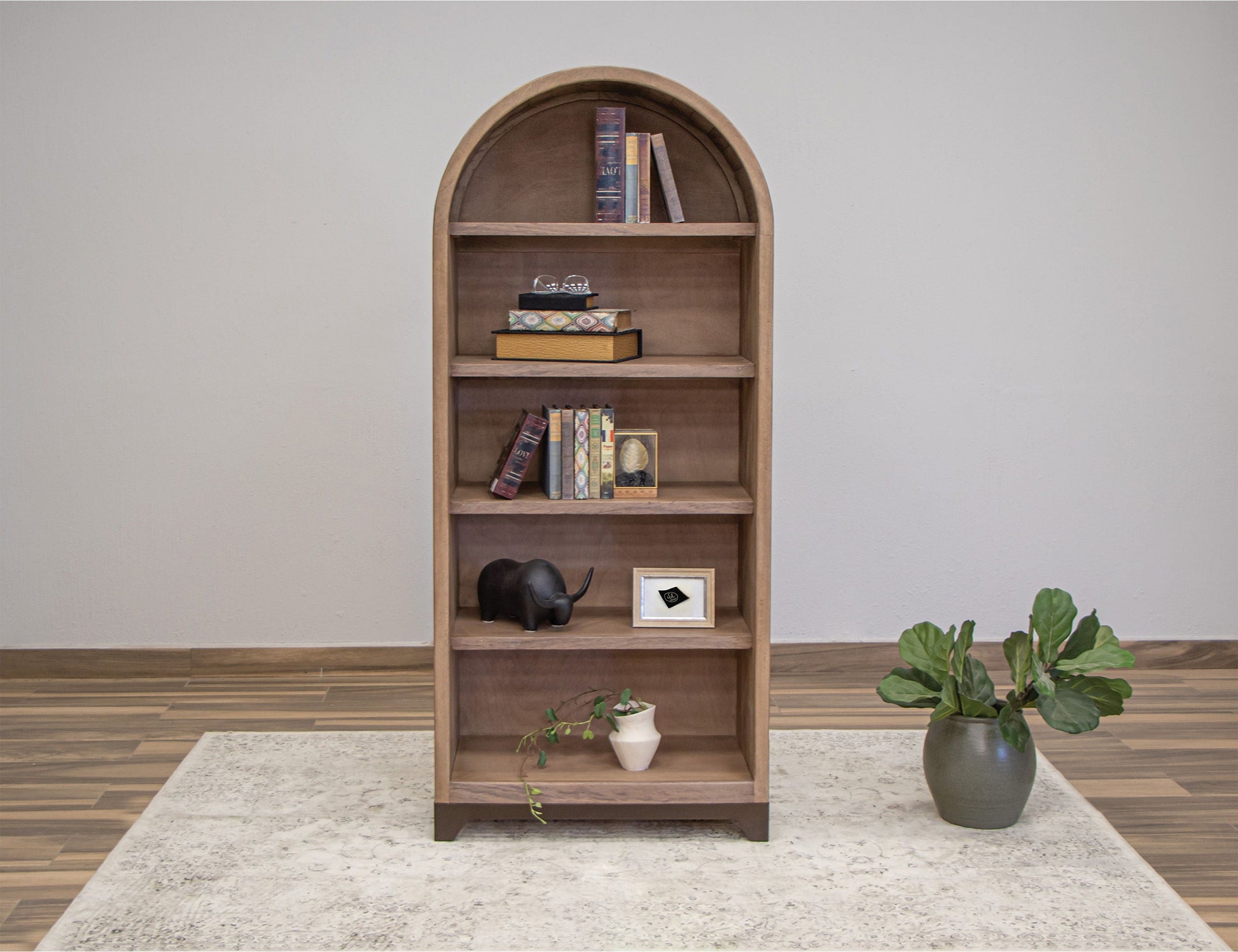 International Furniture Direct Natural Parota - 5 Shelves Bookcase - Brown Cappuccino | Meri Furniture