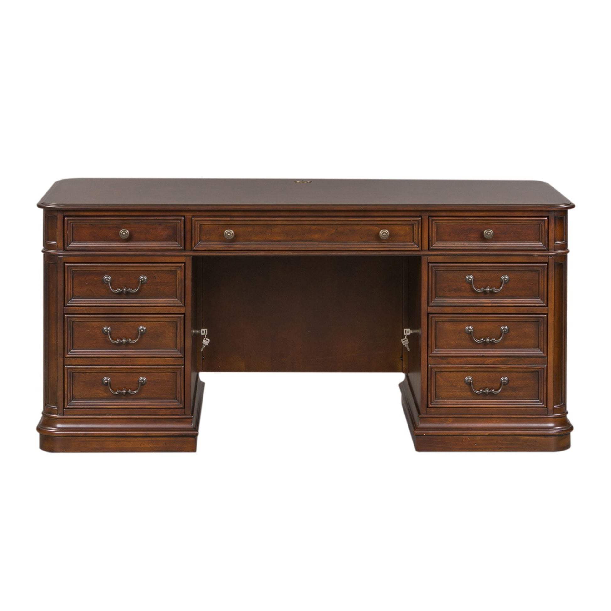 Liberty Furniture Brayton Manor - Jr Executive Desk - Dark Brown | Meri Furniture