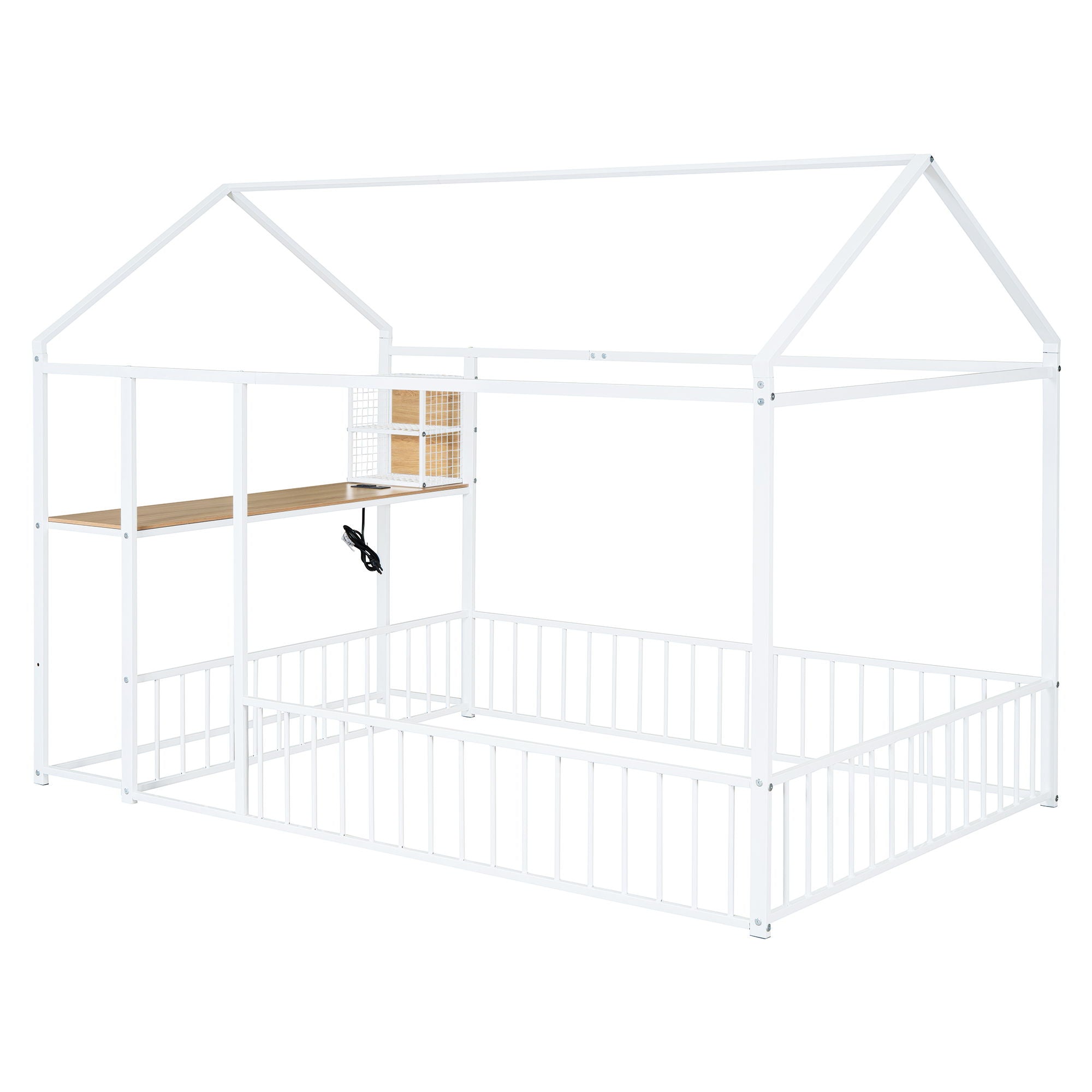 House Frame With Desk, Shelves, Power Outlets And USB Ports