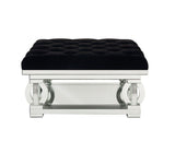 ACME Lotus - Ottoman - Mirrored & Faux Diamonds | Meri Furniture