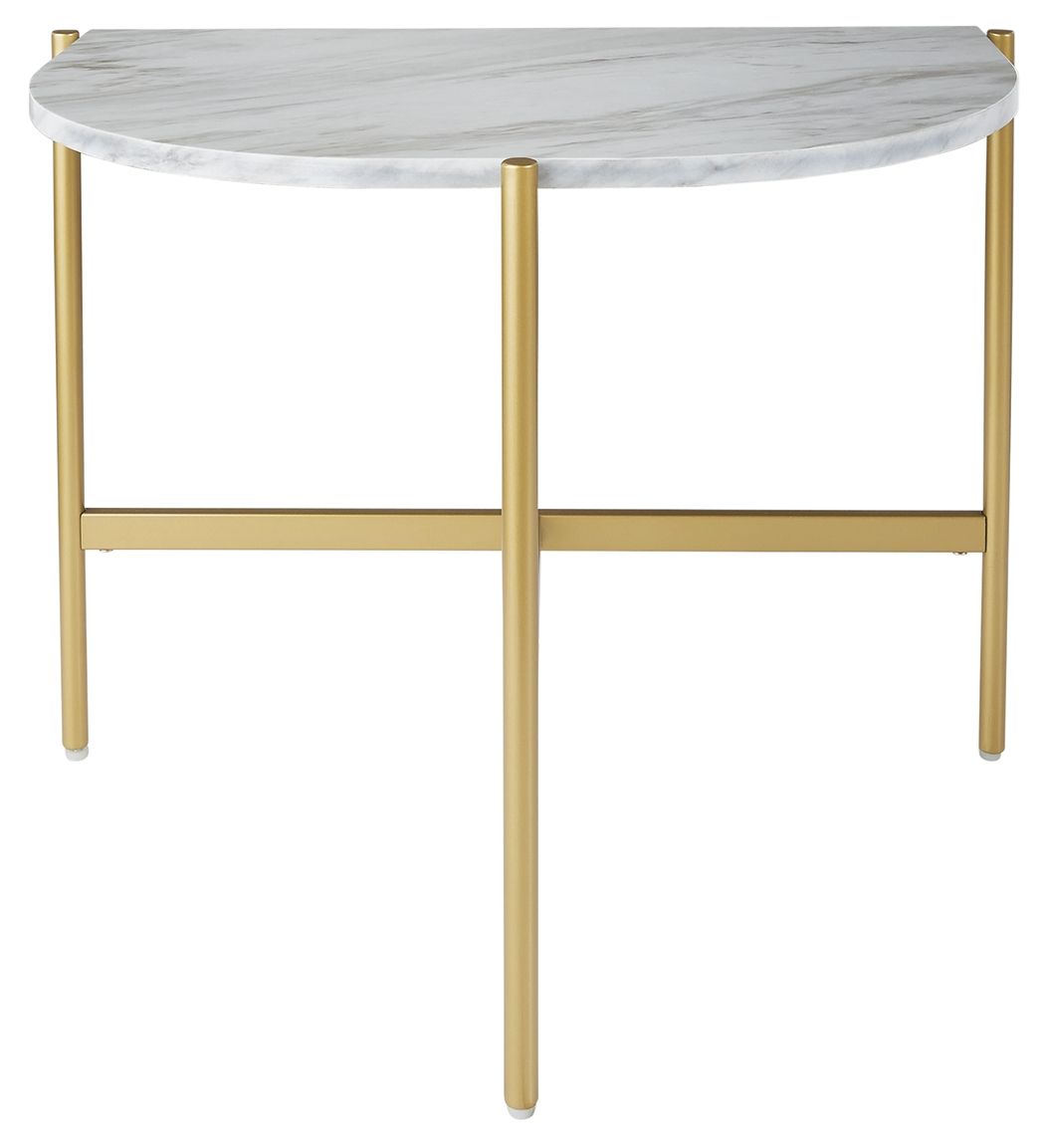 Ashley Furniture Wynora - White / Gold - Chair Side End Table | Meri Furniture