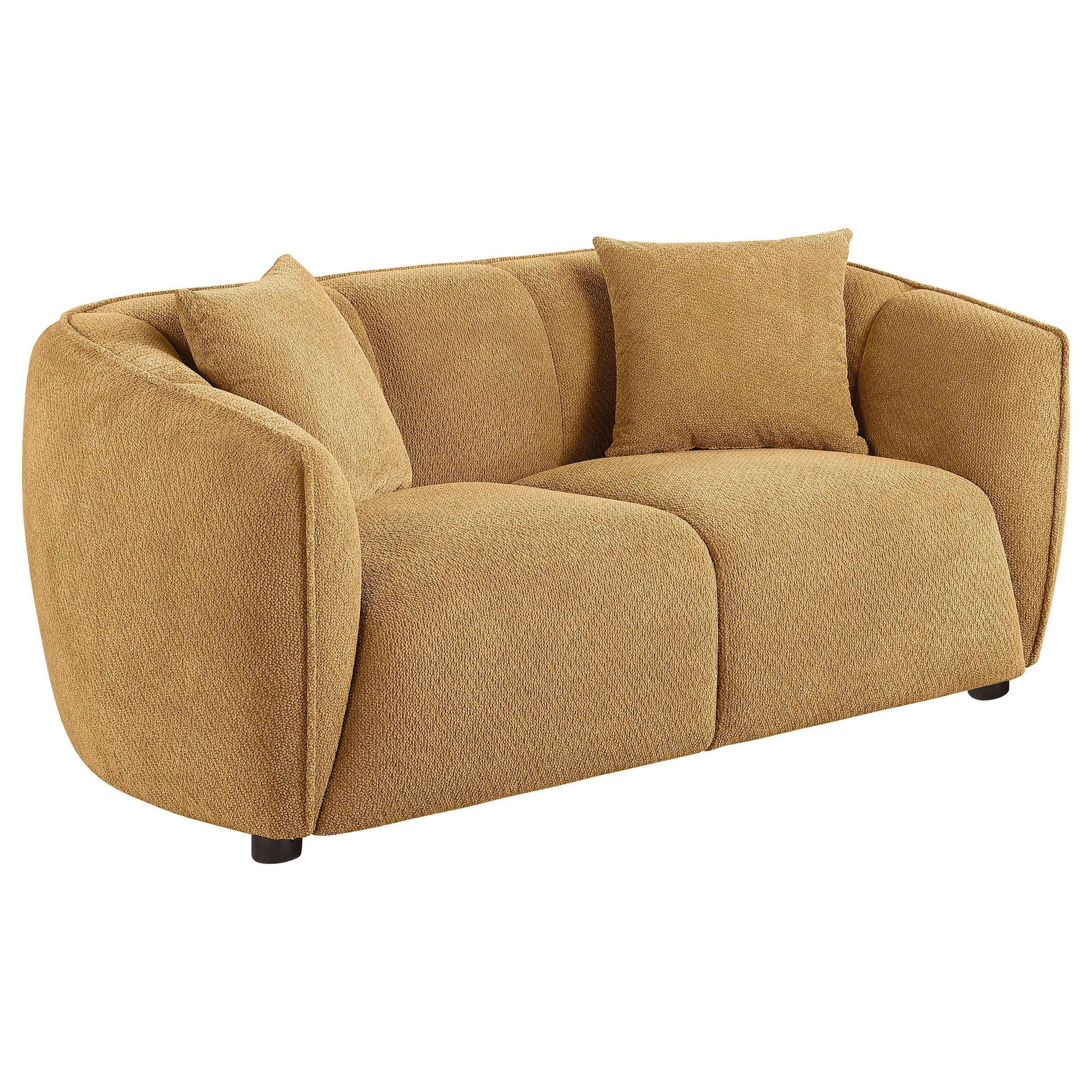 Aleisha 3-piece Chenille Upholstered Sofa Set Mustard Yellow