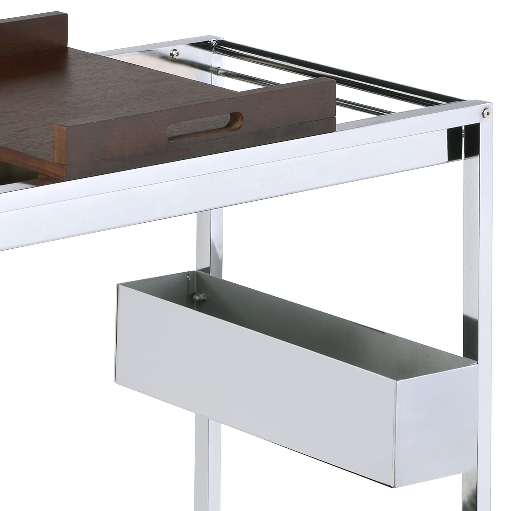 Lisses - Serving Cart - Chrome / Walnut