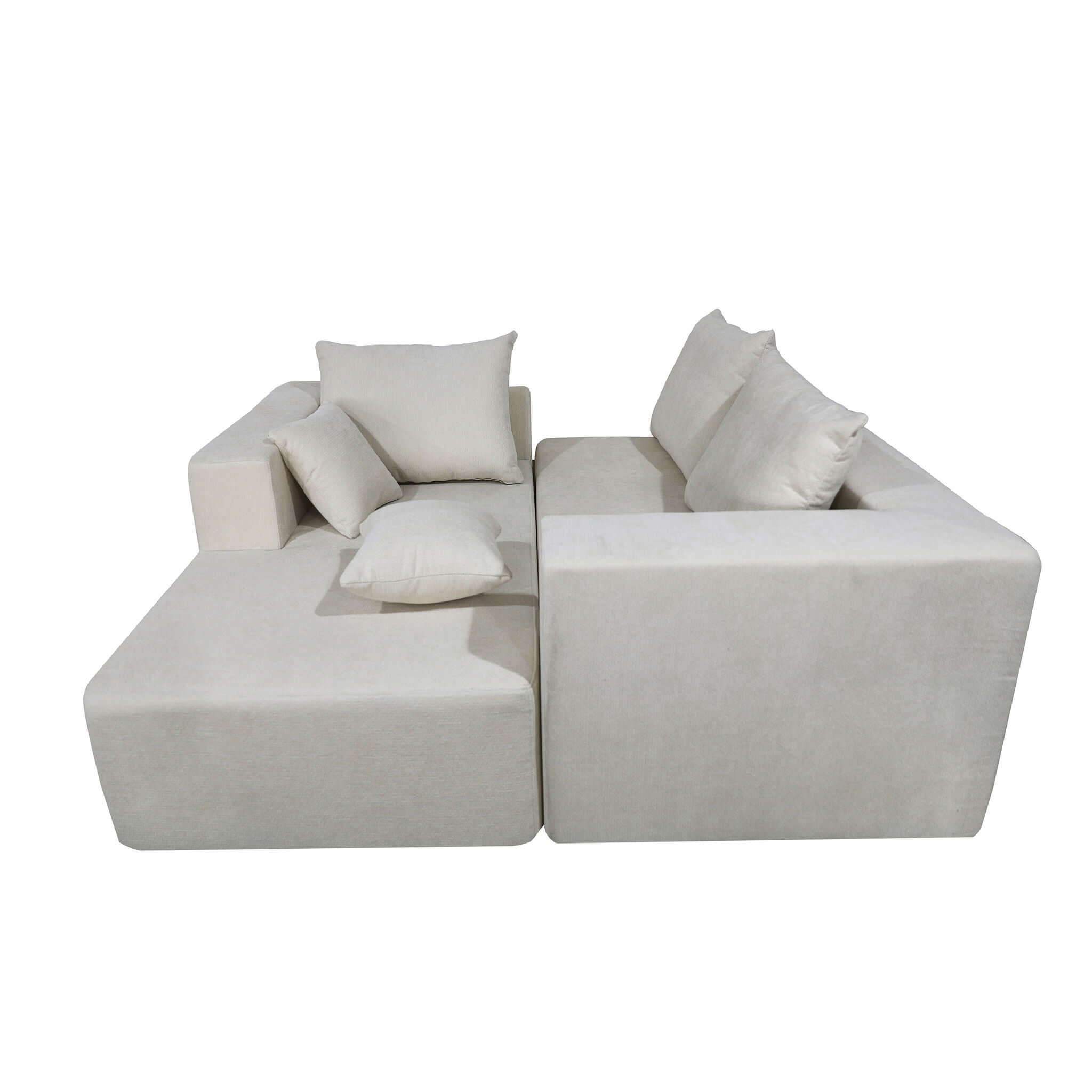 Modular Corner Sofa With Soft Linen Fabric