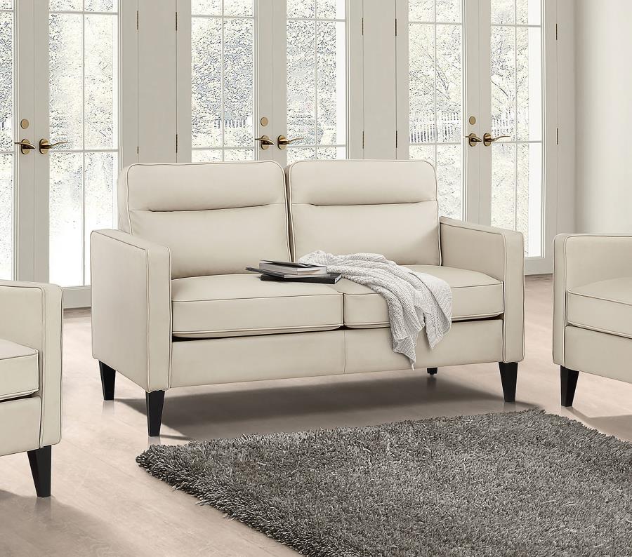 Coaster Fine Furniture Jonah - Upholstered Track Arm Loveseat | Meri Furniture