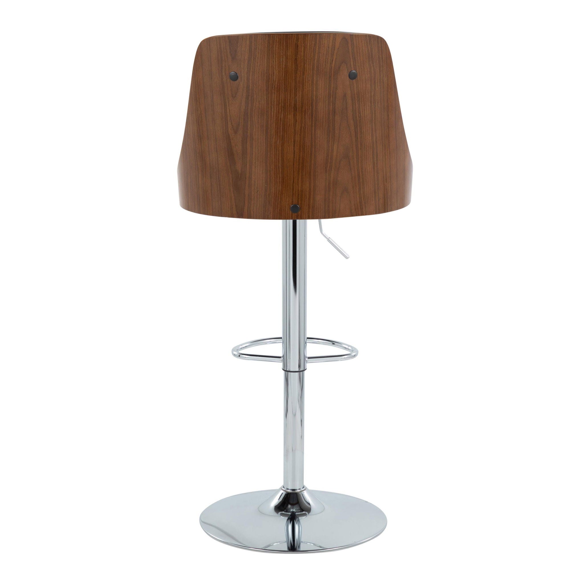 Gianna - Mid Century Modern Adjustable Barstool With Swivel With Oval Footrest (Set of 2)