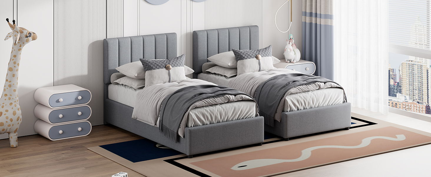 Upholstered Platform Bed With A Hydraulic Storage System