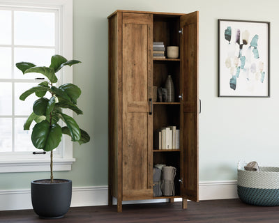 Two-Door Storage Cabinet in Pine Finish