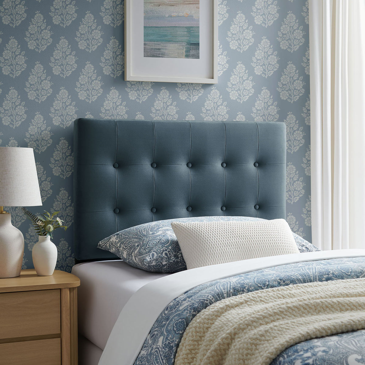 Emily Stain-Resistant Performance Velvet Twin Size Headboard by Modway