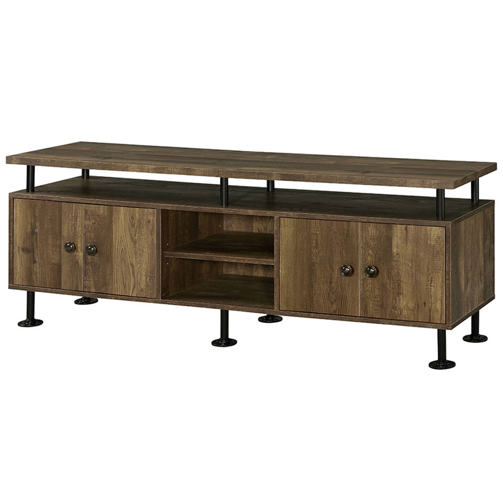 Ensata II - TV Stand - Rustic Oak & Black