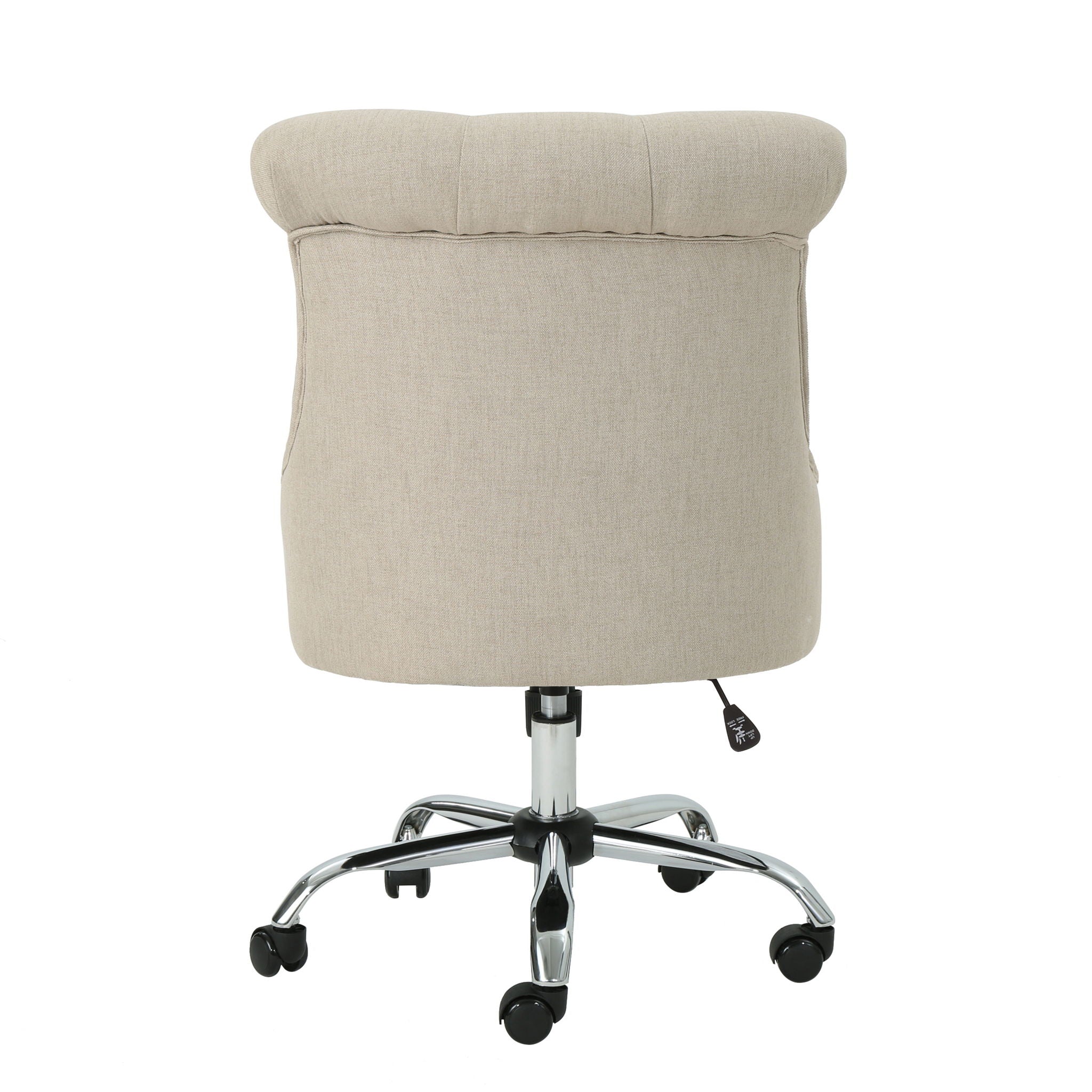 Fidelity - Upholstered Office Chair With Sloped Arms And Rolled Backrest - Wheat / Chrome