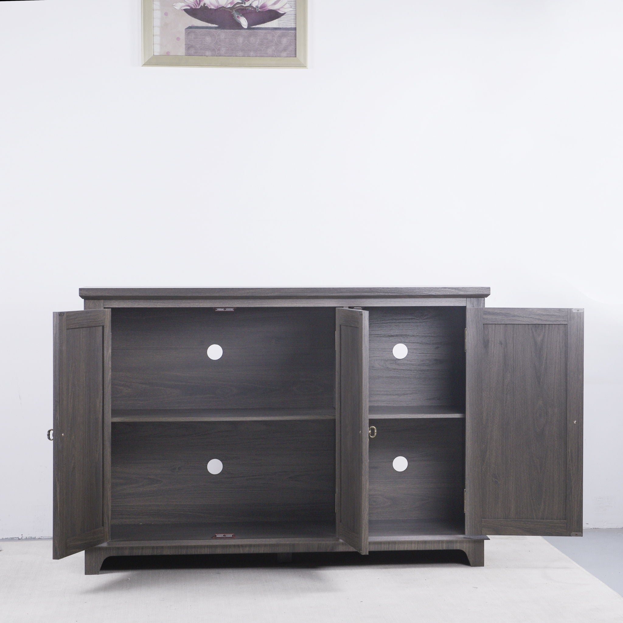 3 Door Mirrored Sideboard Cabinet With Adjustable Shelves