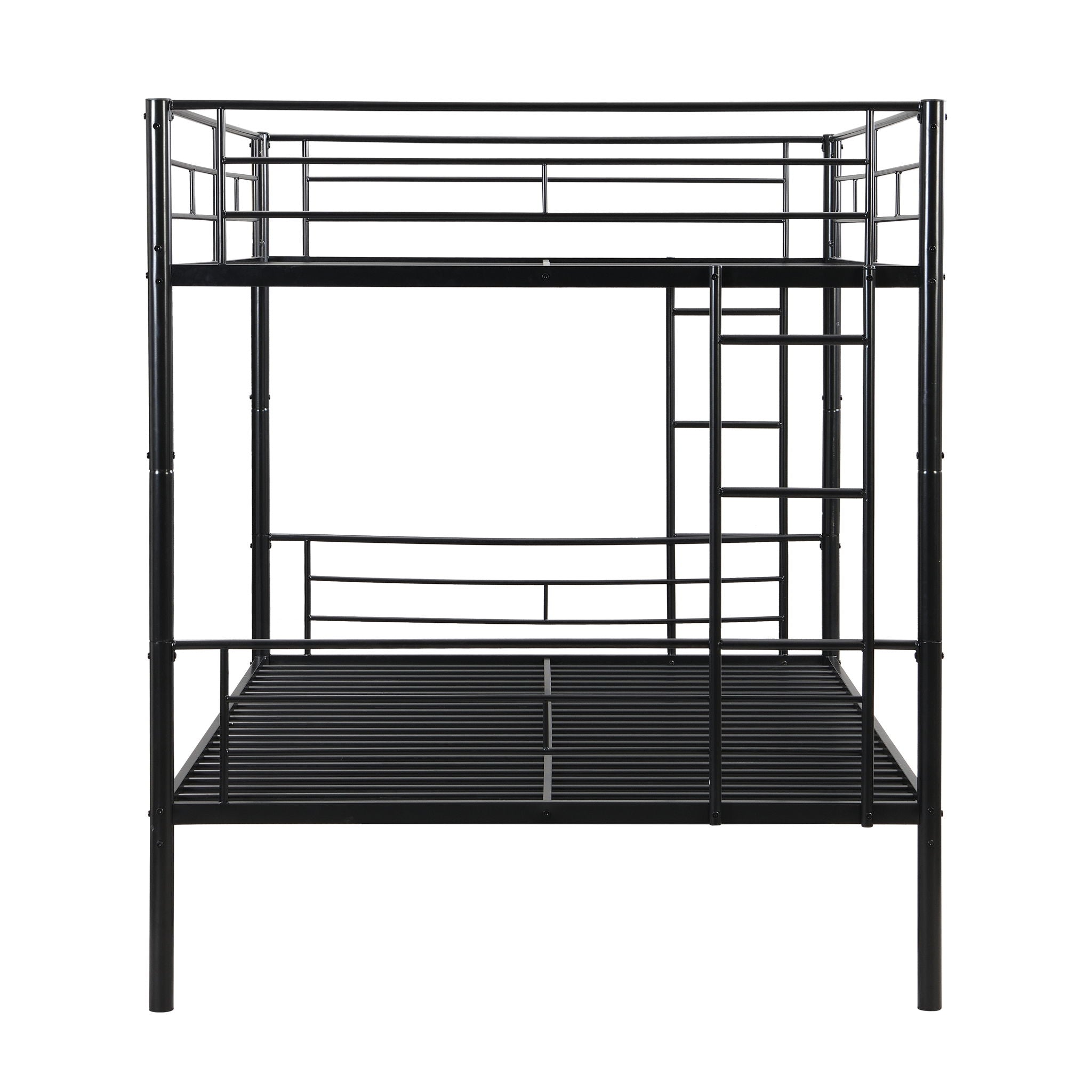 Modern Metal Bunk Bed, Full Over Full, No Box Spring Needed - Black