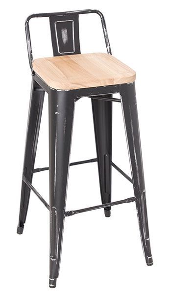 ACME Gaius - Bar Stool (Set of 2) - Ash & Antique Black | Meri Furniture