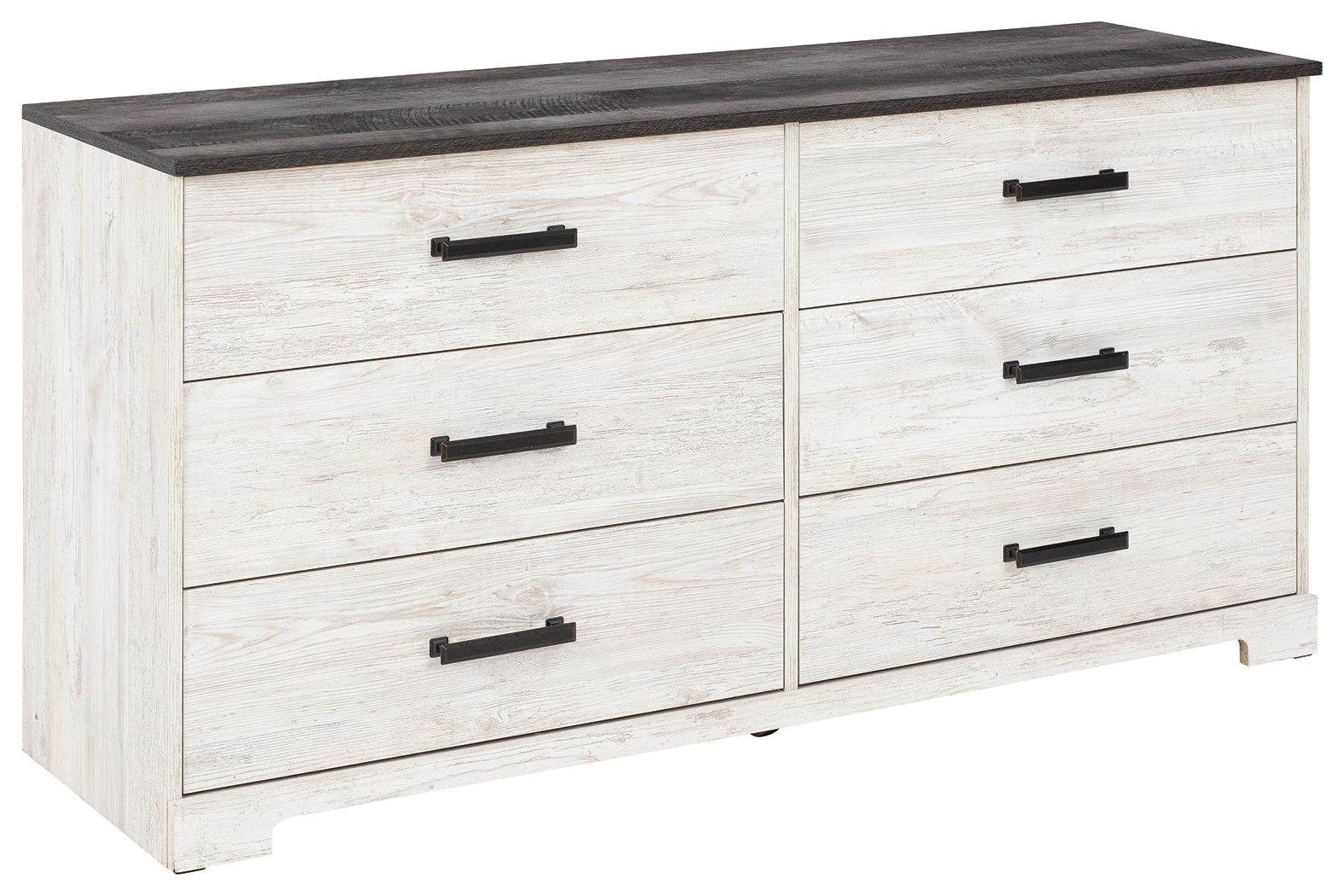 Signature Design by Ashley® Shawburn - White / Black / Gray - Six Drawer Dresser - Pewter-tone Pulls | Meri Furniture