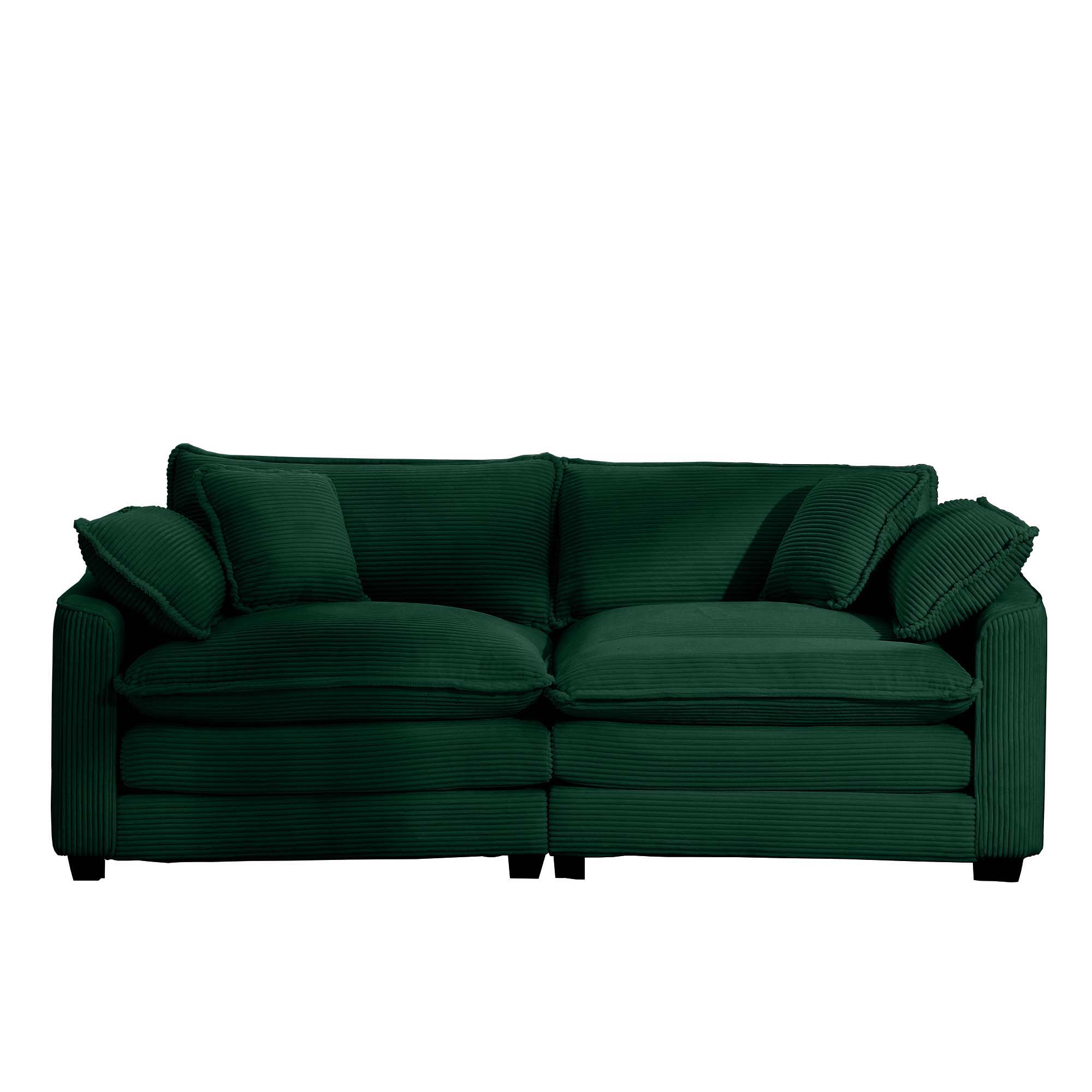 Modern 2 Seater With 4 Pillows, Upholstered Deep Seating Loveseat