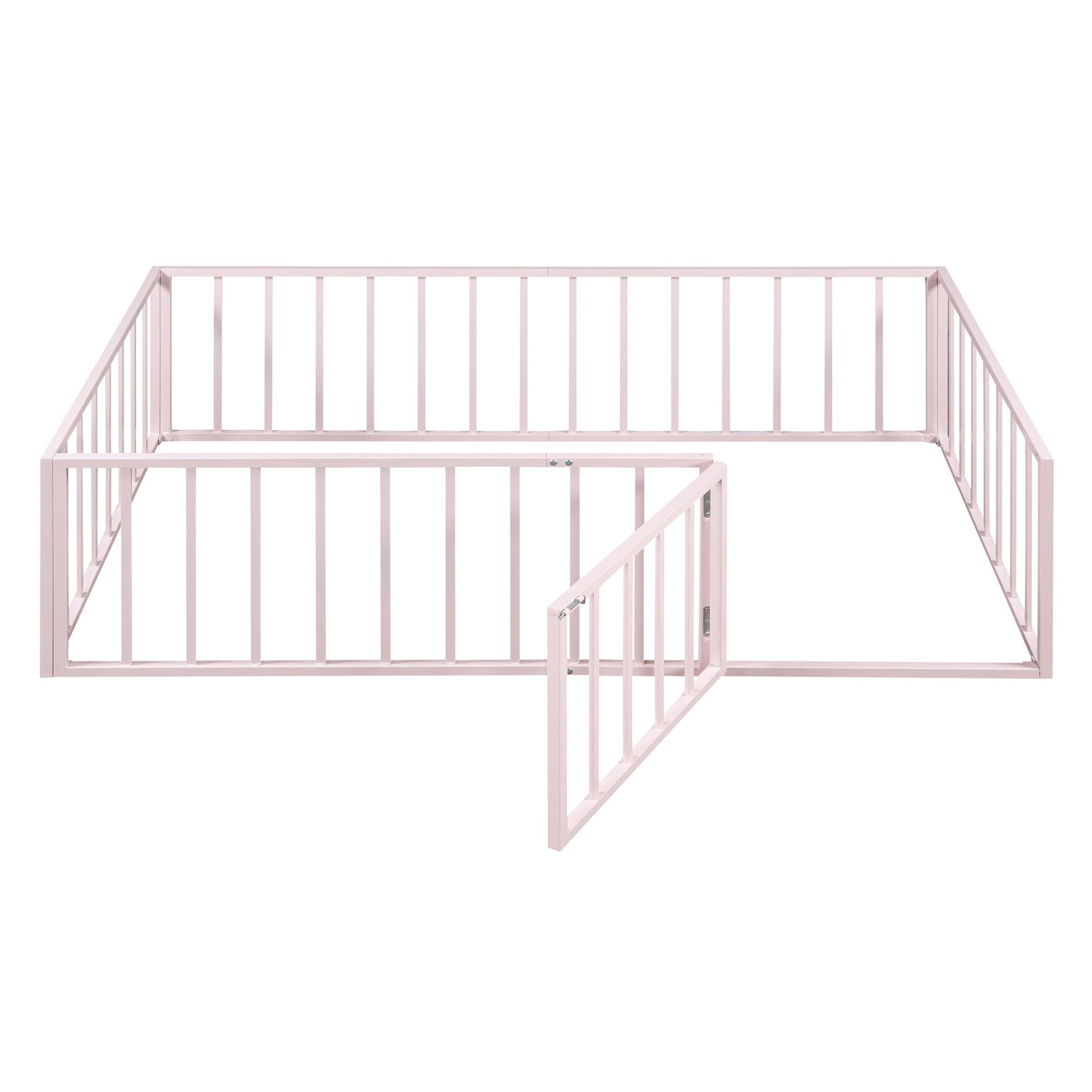 Metal Floor Bed Frame With Fence And Door