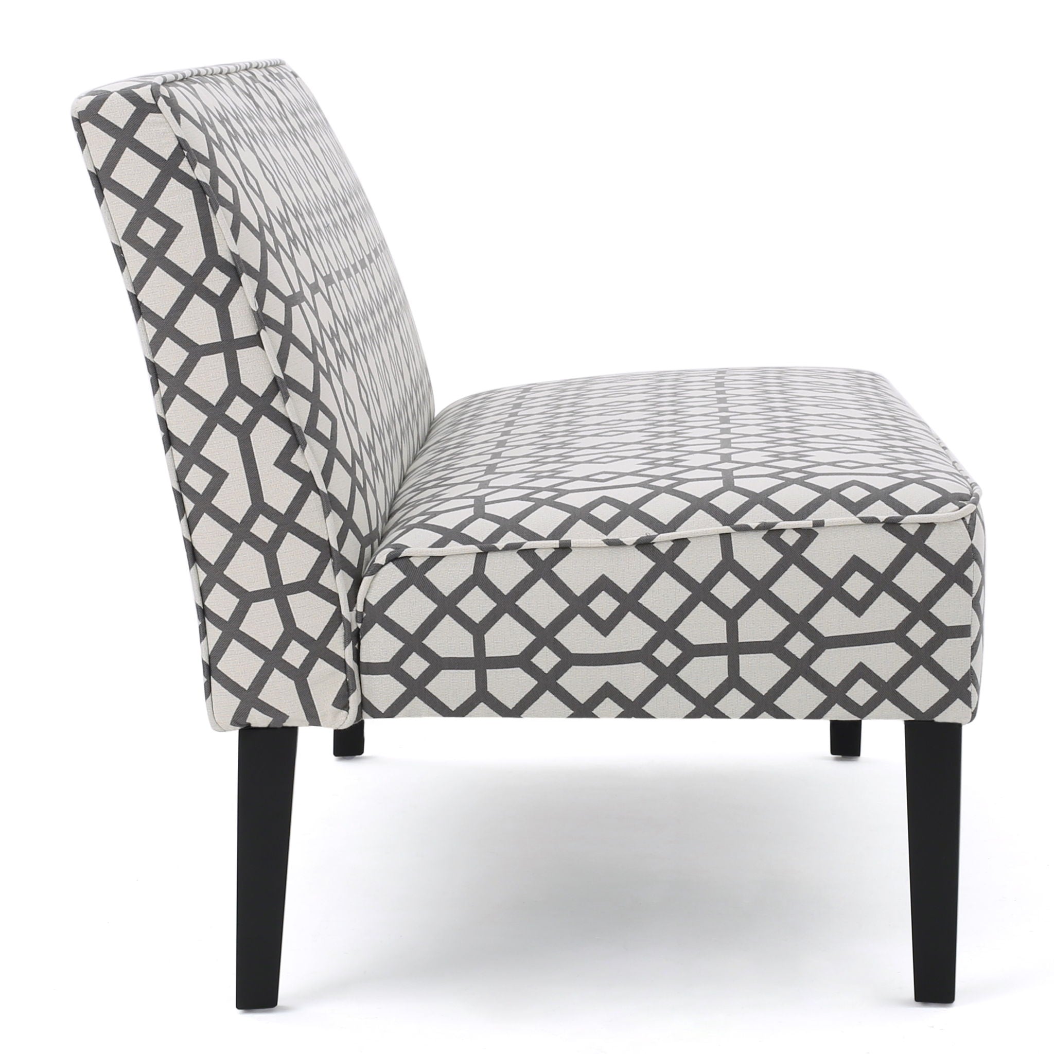 Contemporary Loveseat With Upholstered Fabric And Birch Wood Legs - Gray