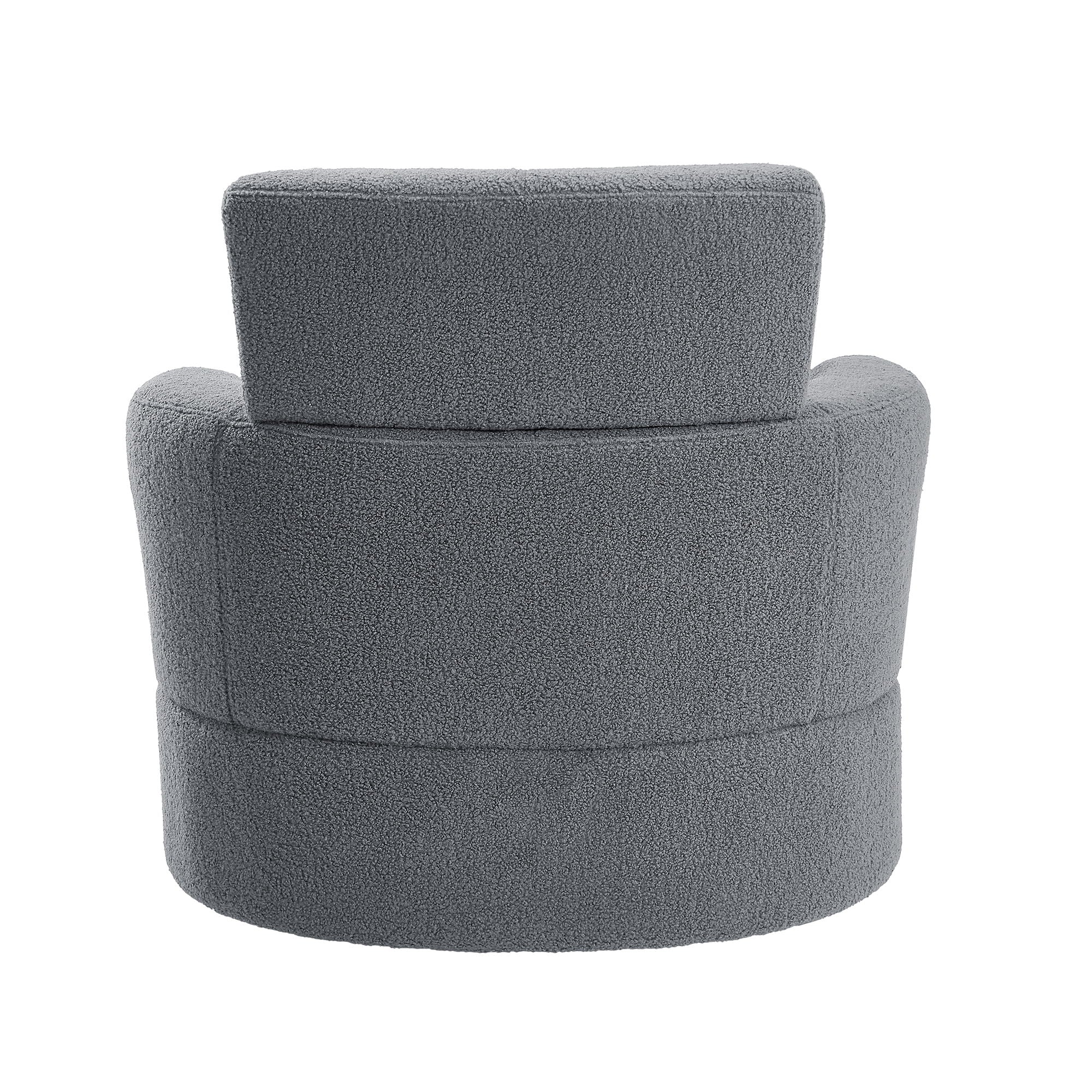 360° Swivel Chair Upholstered Accent Barrel Chair With Adjustable Headrest