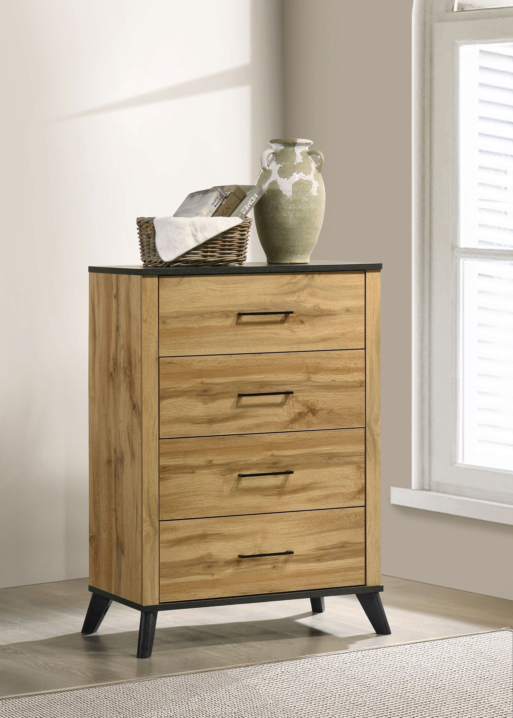 Coaster Fine Furniture Kaywood - 4-Drawer Bedroom Chest Of Drawers - Natural Pine | Meri Furniture