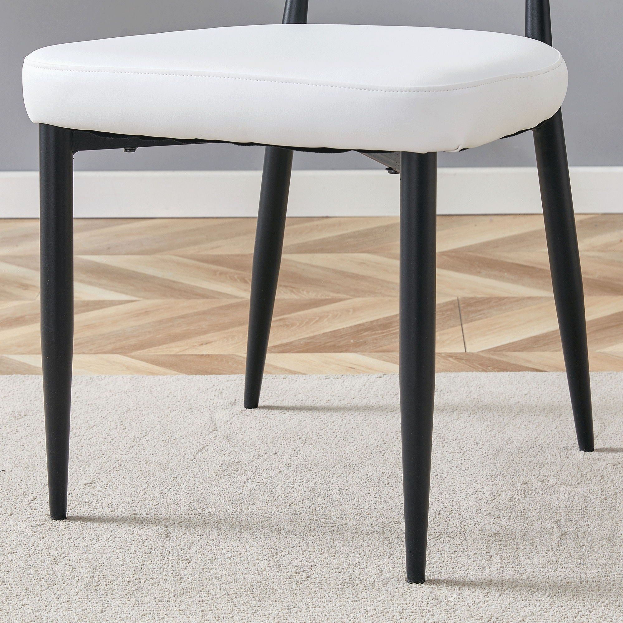 Minimalist Ergonomic Dining Chair With Curved Backres (Set of 4)