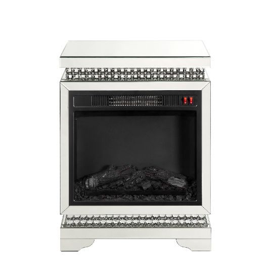 ACME Lotus - Fireplace - Mirrored & Faux Diamonds | Meri Furniture