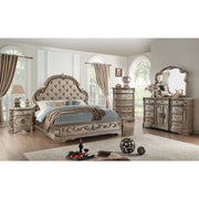 ACME Shaped Top • 9 Drw & 2 Wooden Doors with 1 Shelf Inside (Recessed Front Panels). | Meri Furniture