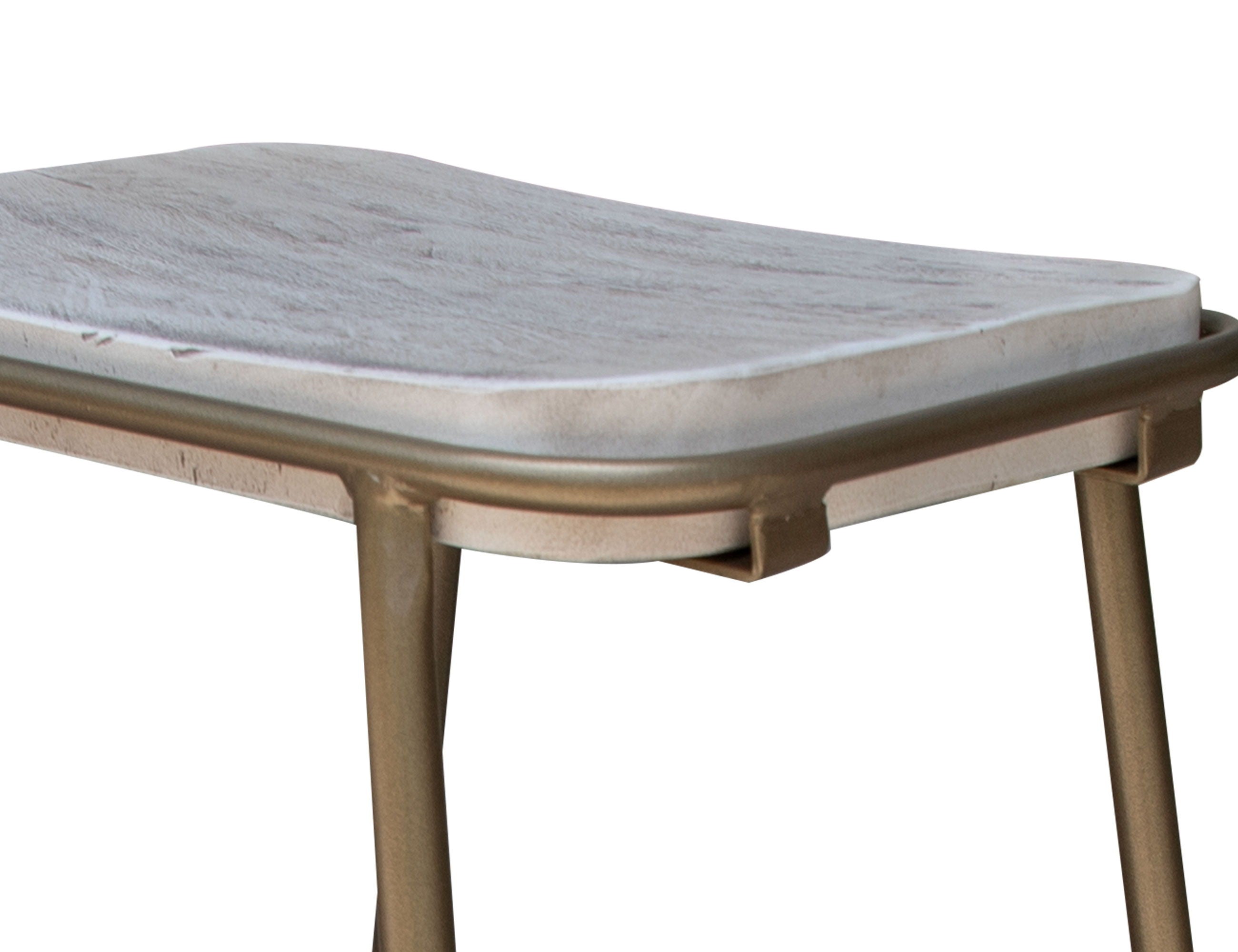 International Furniture Direct Sahara - Stool - Light Cream / Golden | Meri Furniture