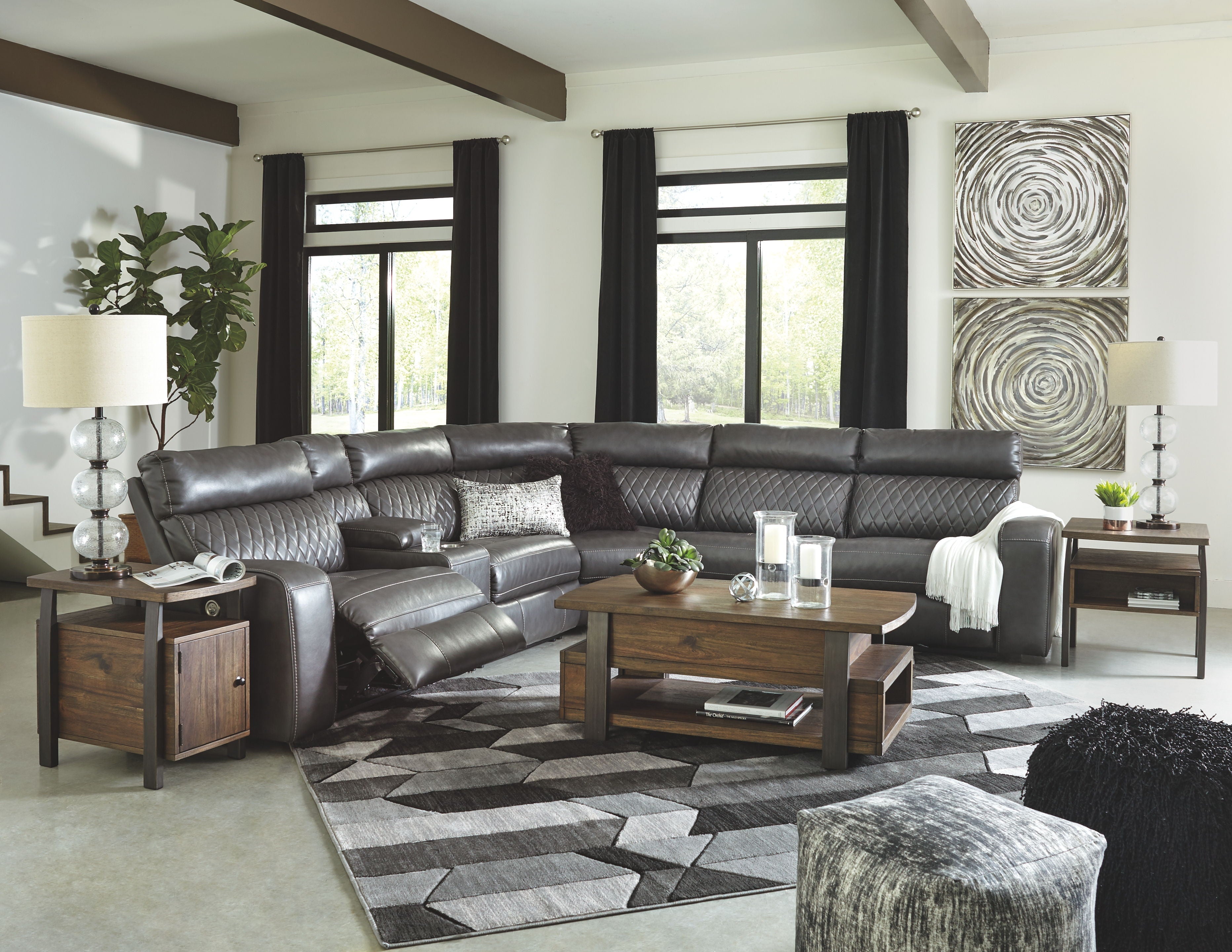 Signature Design by Ashley® Samperstone - Power Reclining Sectional | Meri Furniture
