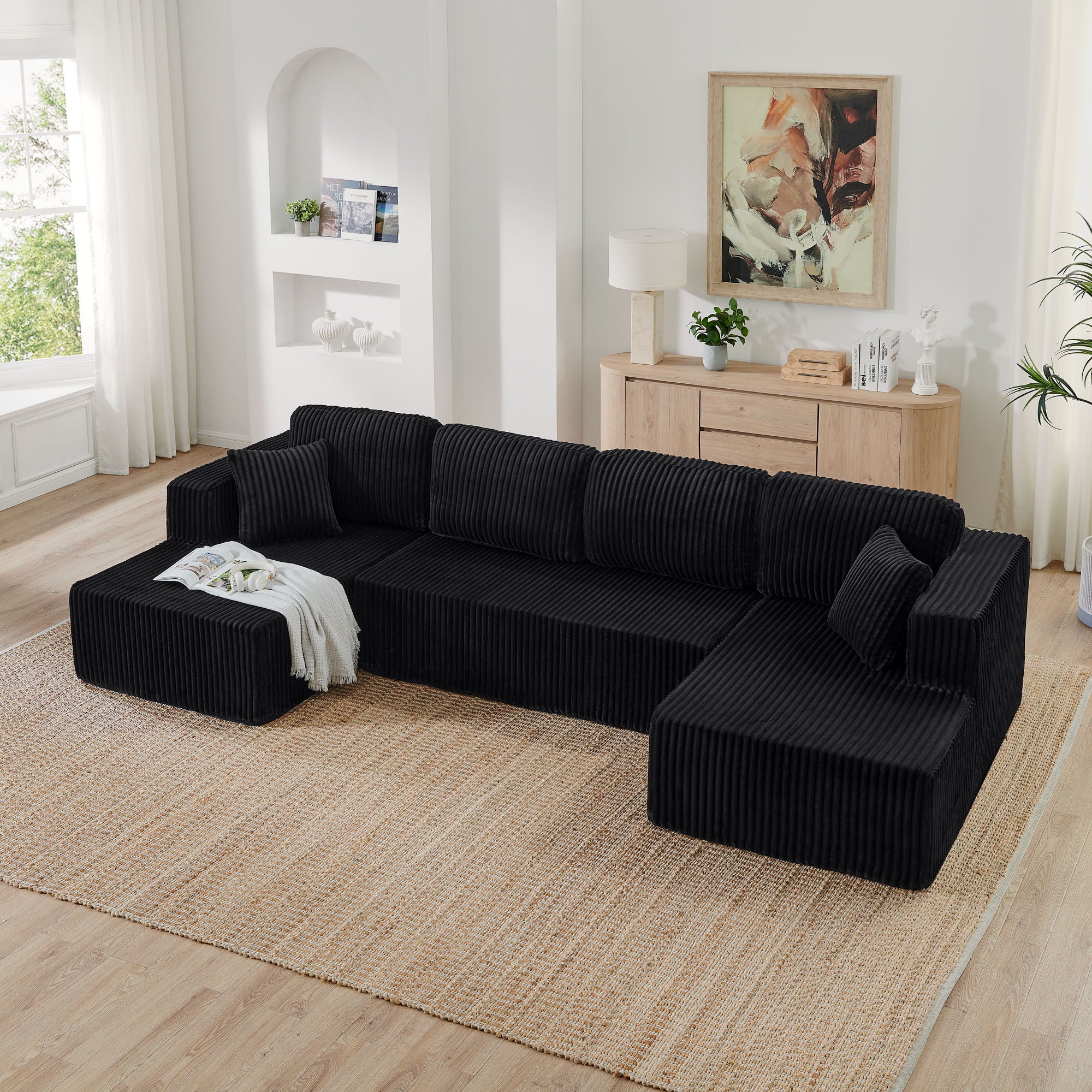 Modern Minimalist U - Shape Modular Sectional Sofa