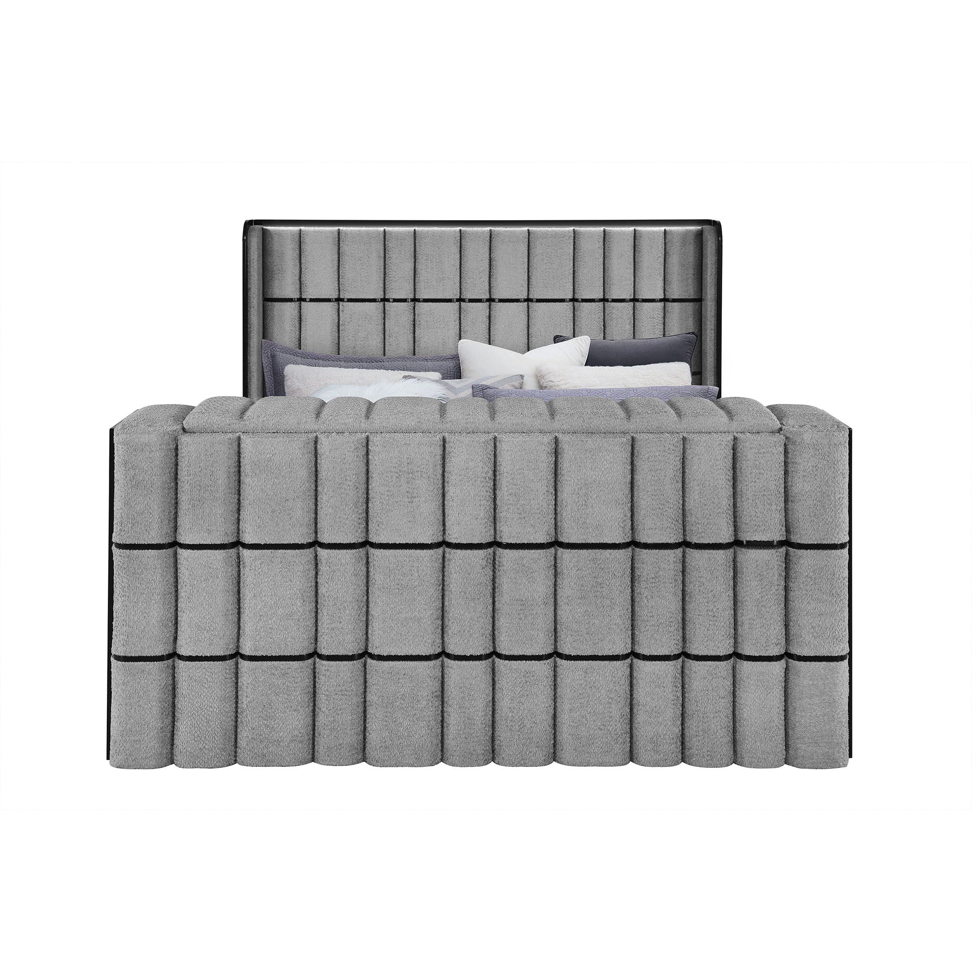 Isaiah - Bed With TV Lift-LED Speakers And Fireplace