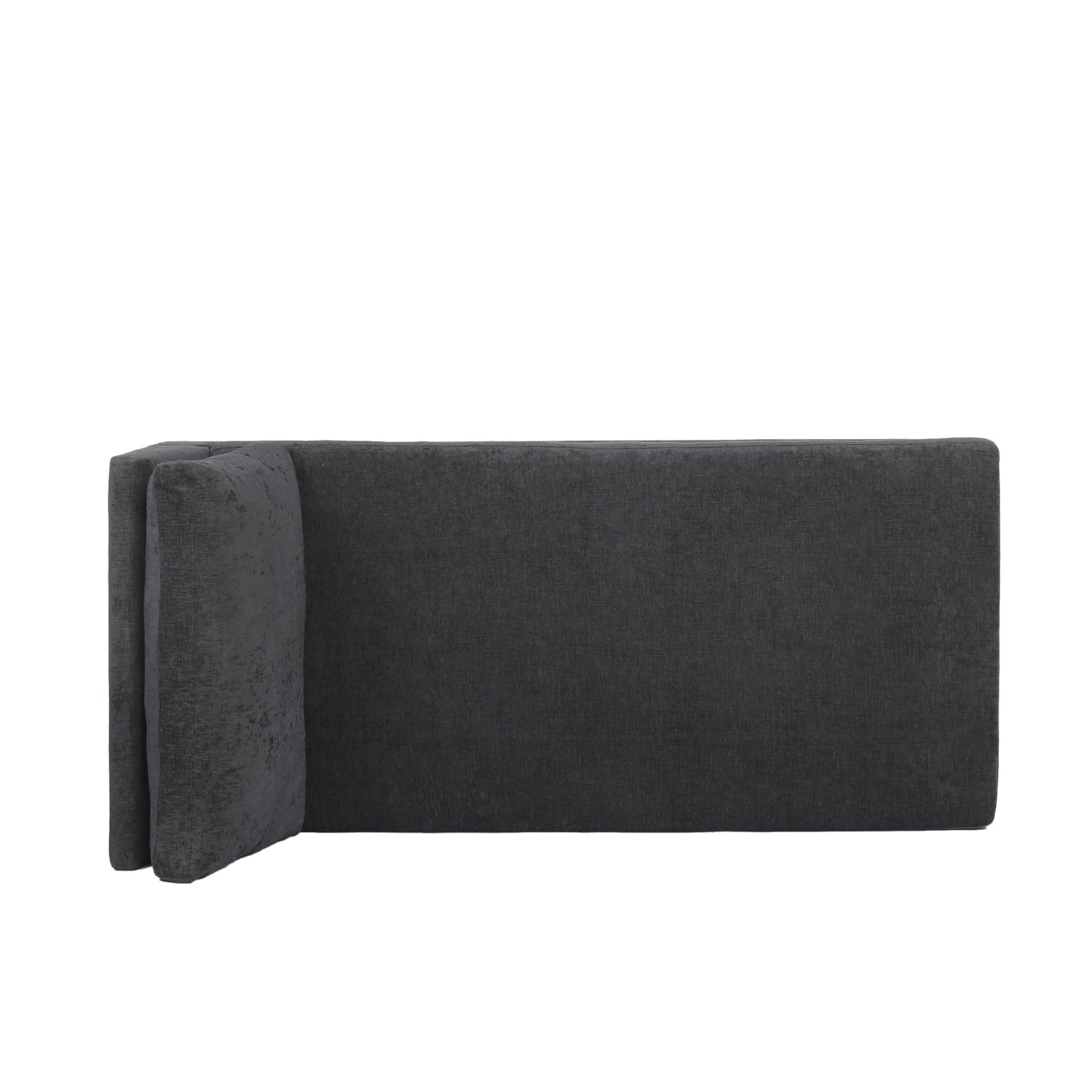 Fabric Upholstered Chaise Lounge With Iron Bracket Legs - Gray