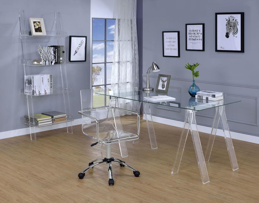 Coaster Fine Furniture Amaturo - Acrylic Adjustable Home Office Desk Chair - Clear | Meri Furniture