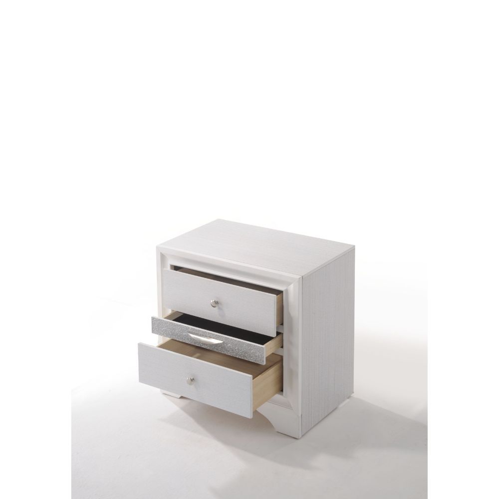 ACME The Naima nightstand offers a sophisticated look, clean lines and contemporary style. | Meri Furniture