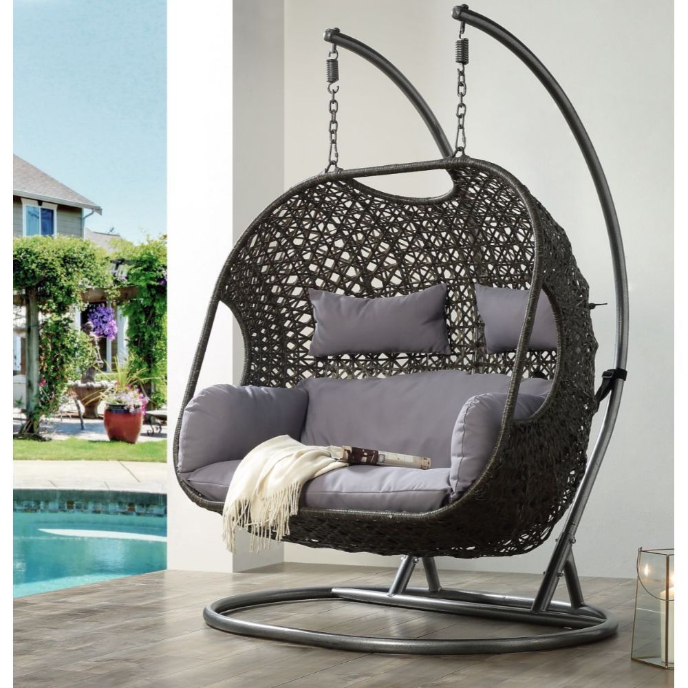 ACME Vasant - Patio Swing Chair - Gray, Dark | Meri Furniture