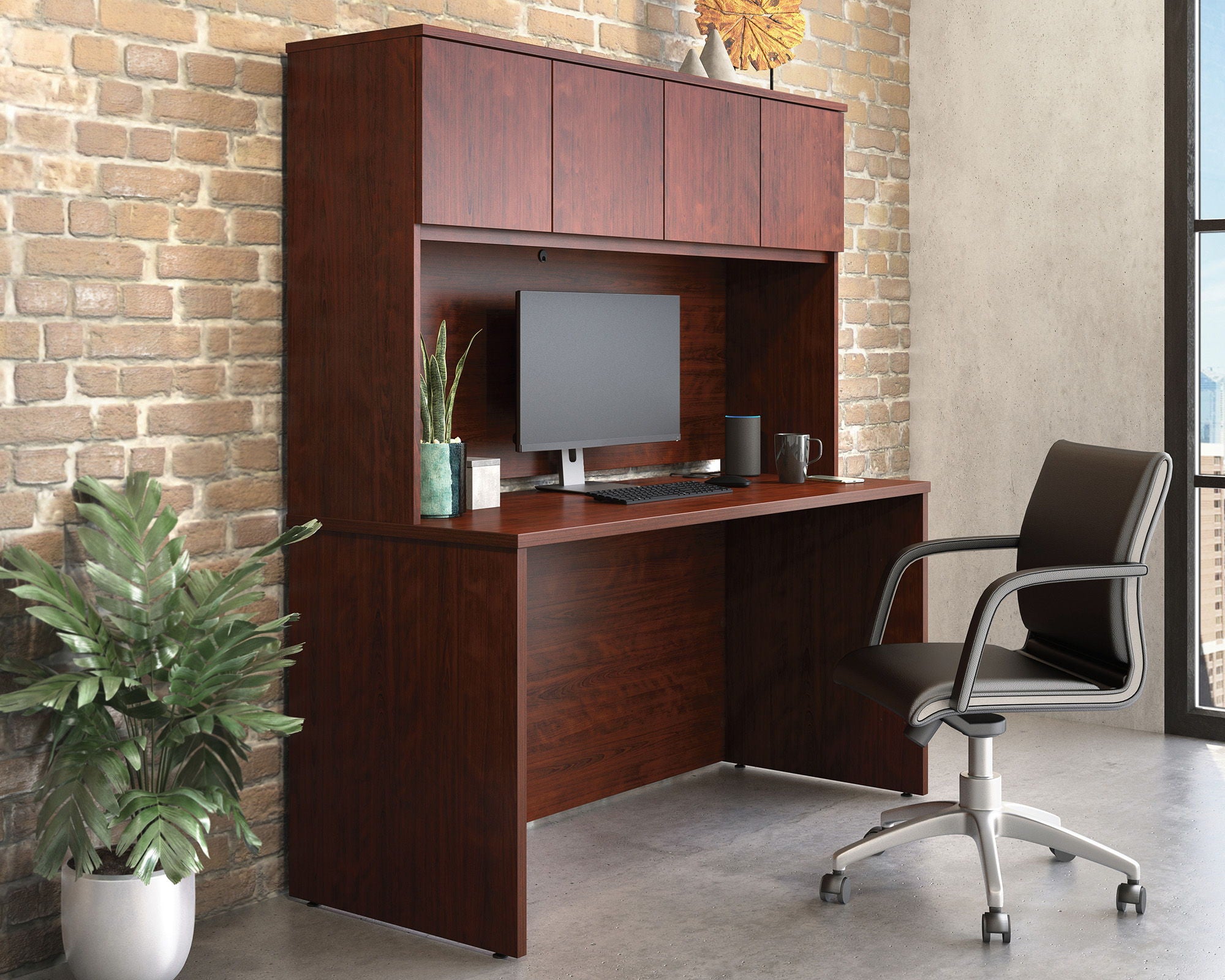 60" Desktop Hutch in Classic Cherry