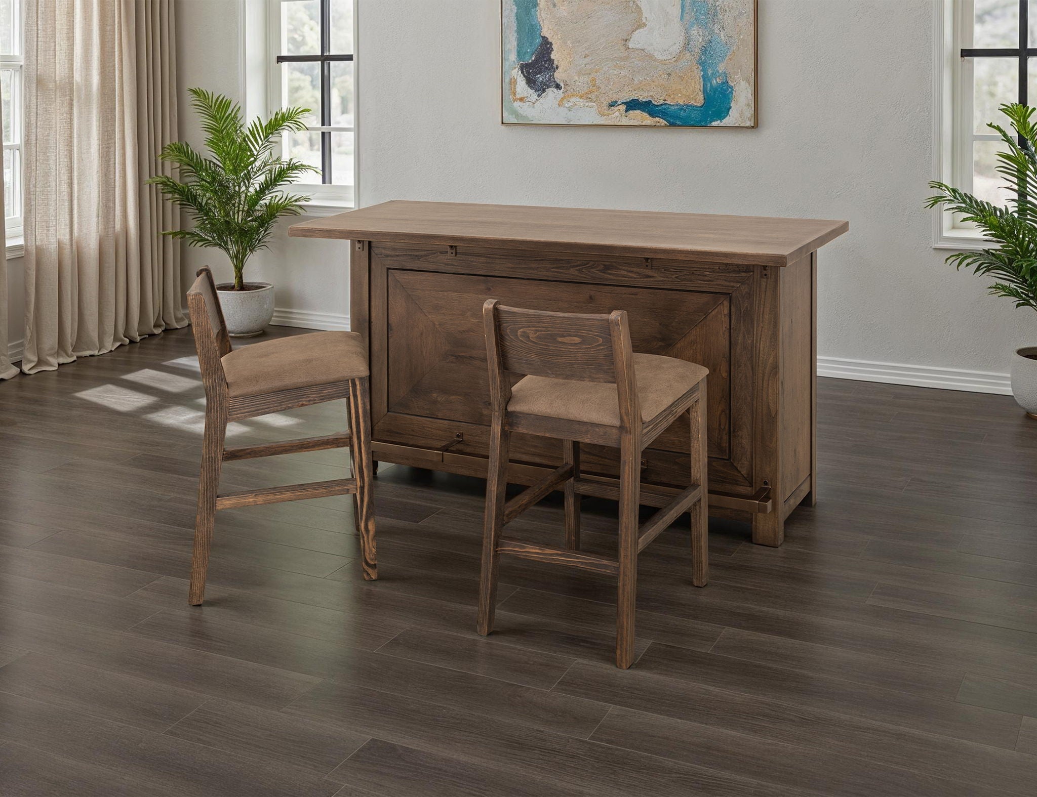 Novus Lodge - Barstool (Set of 2) - Walnut Brown