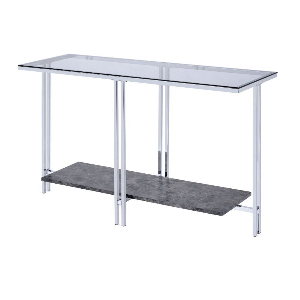 ACME Liddell - Accent Table - Chrome & Glass | Meri Furniture