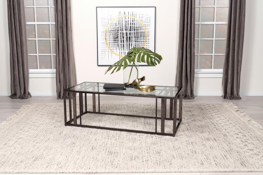 Coaster Fine Furniture Adri - Rectangular Glass Top Coffee Table | Meri Furniture
