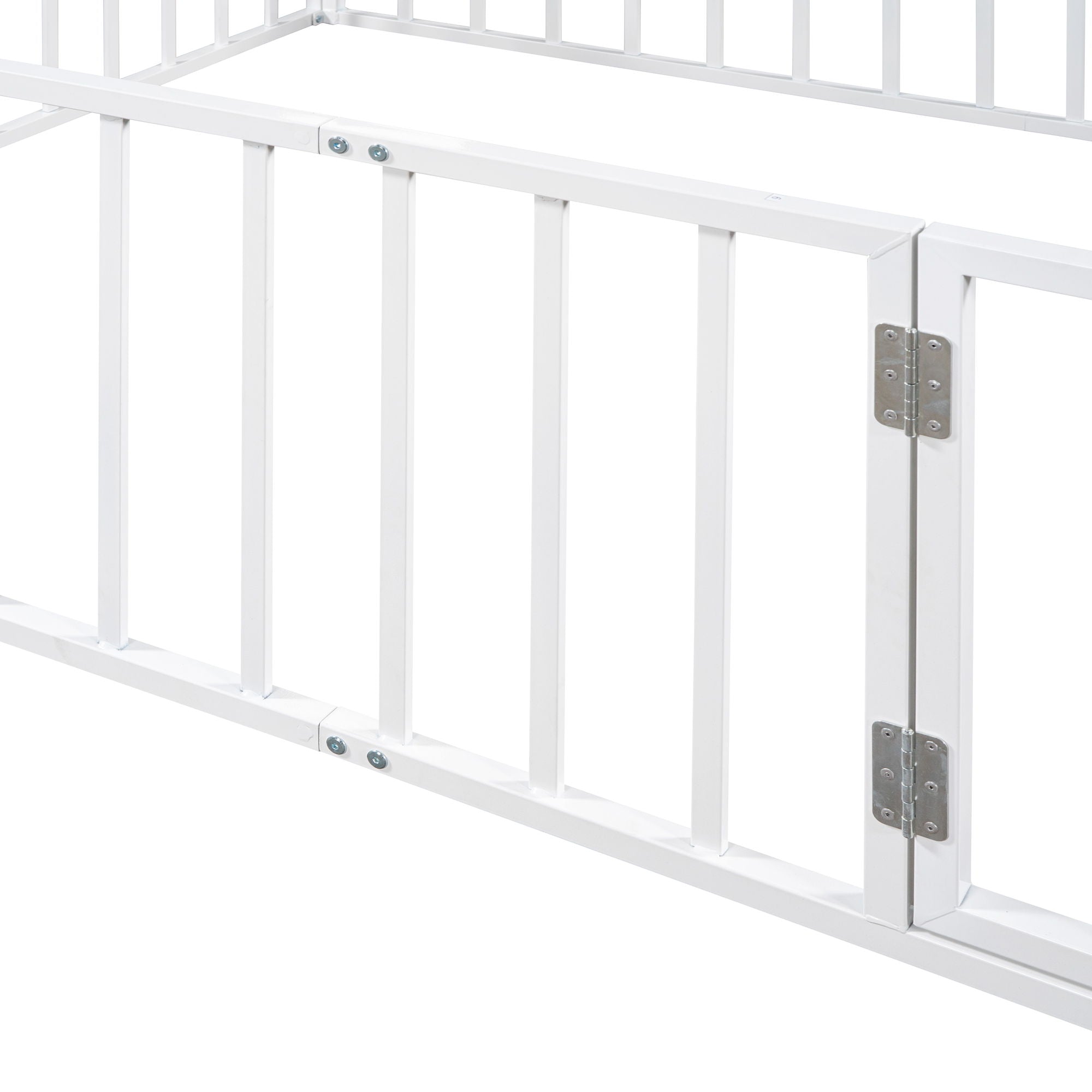 Metal Floor Bed Frame With Fence And Door