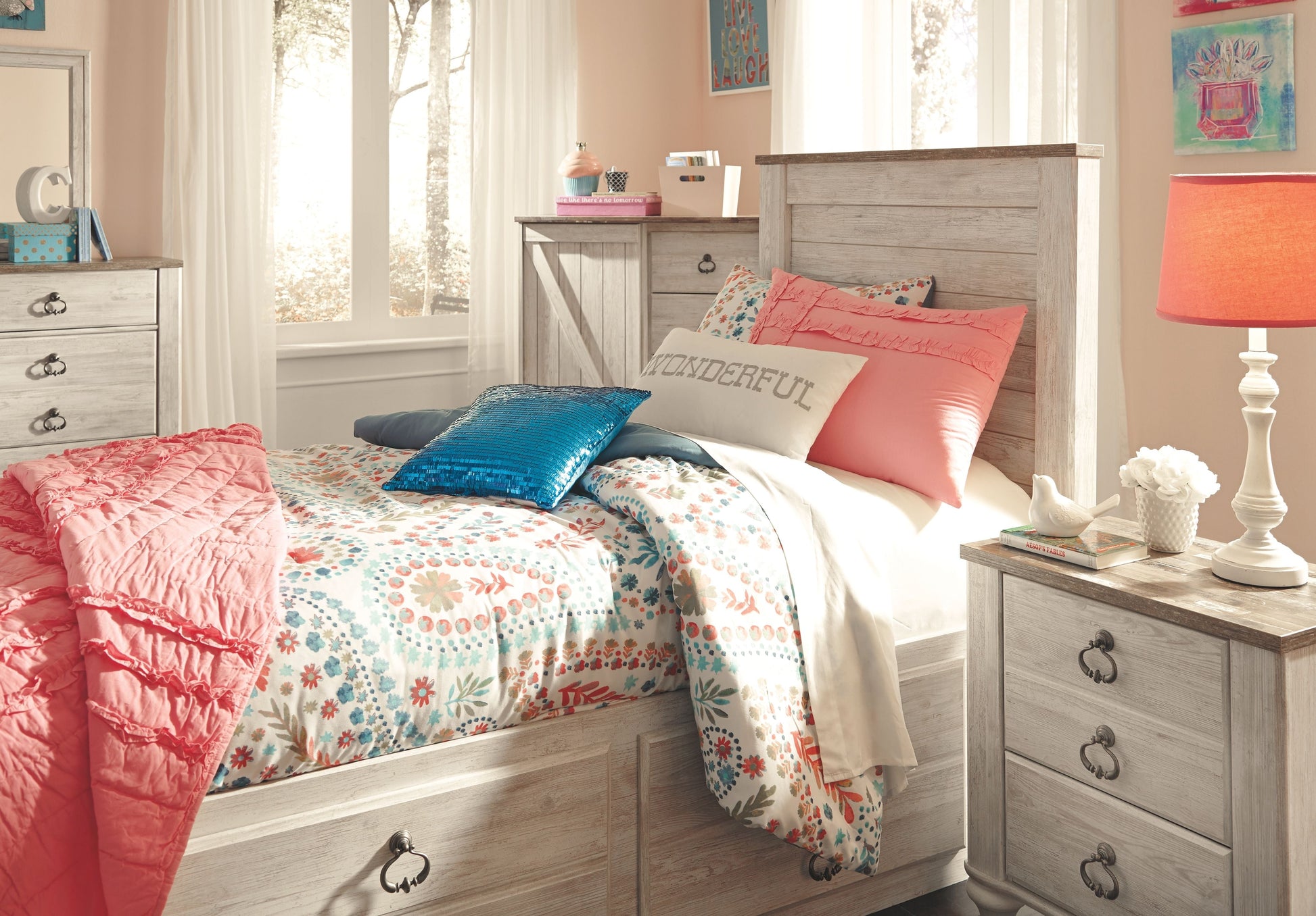 Signature Design by Ashley® Willowton - Panel Bed | Meri Furniture