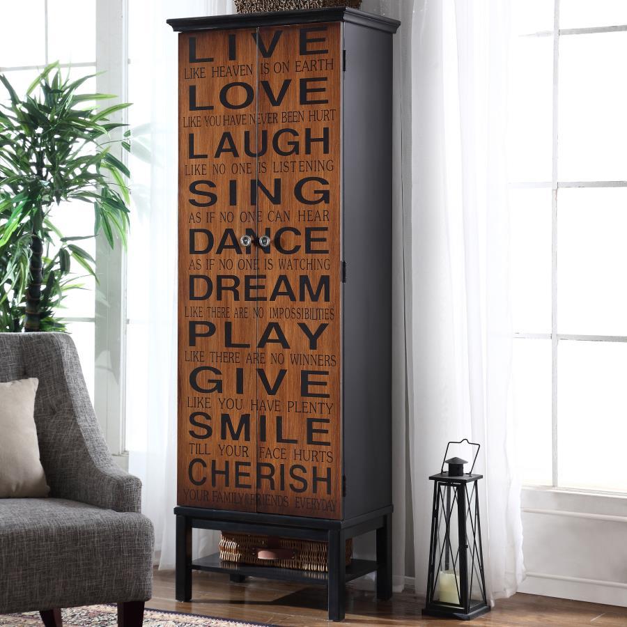 Coaster Fine Furniture Lovegood - 2 Door Wood Tall Storage Cabinet - Black And Brown | Meri Furniture