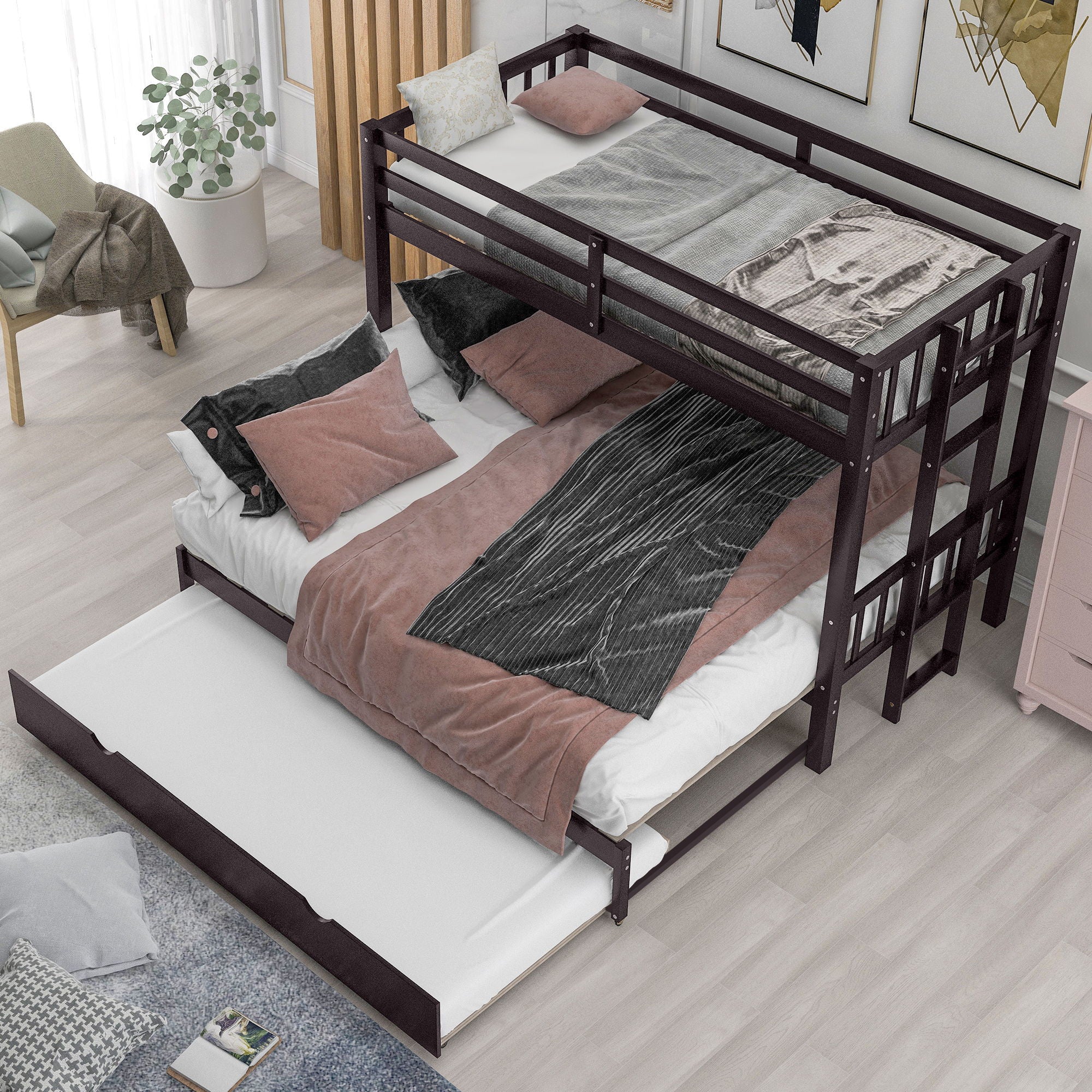 Smooth Mobility Bunk Bed With Trundle