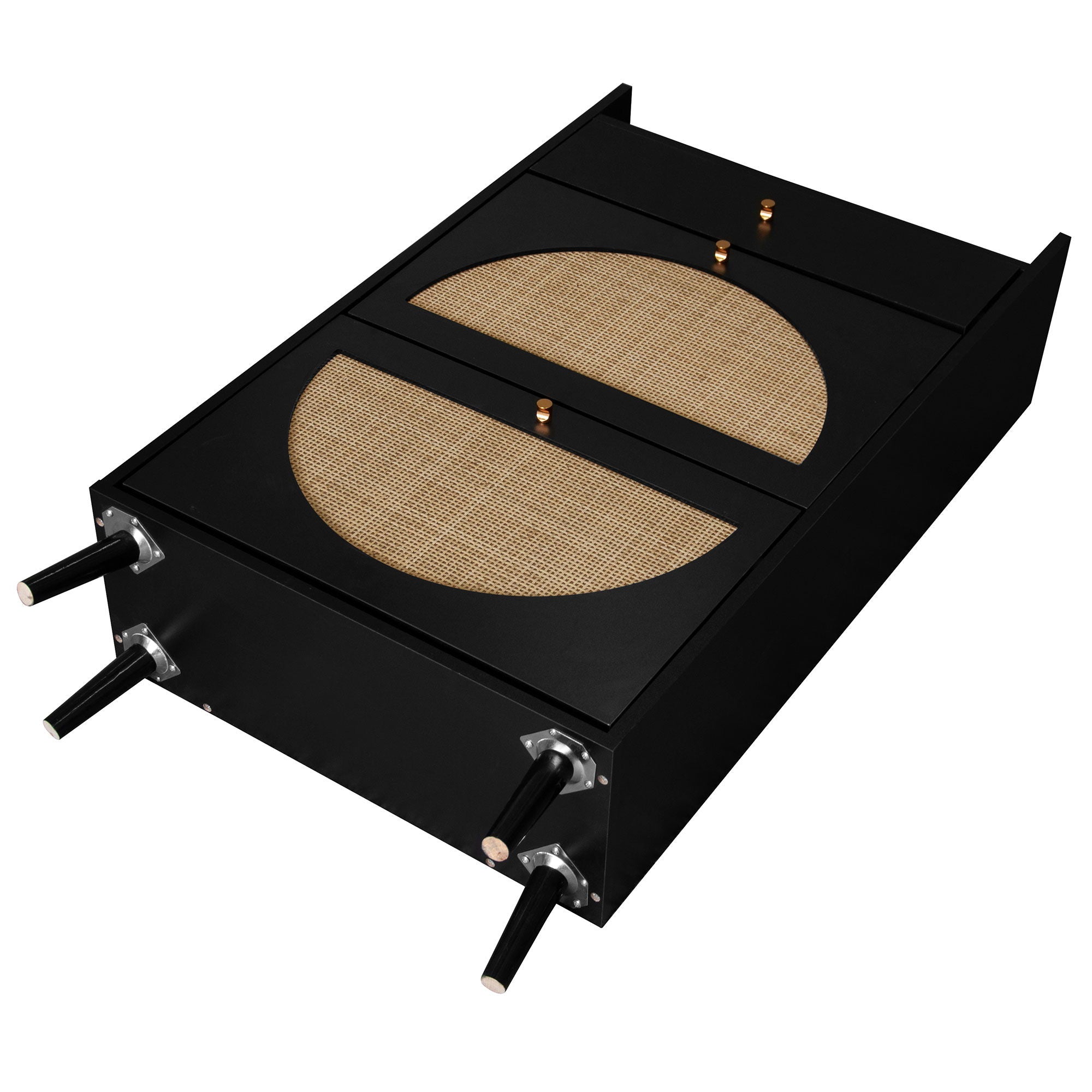 Allen - Rattan 2 Door 1 Drawer Cabinet Shoe Rack For Entrance