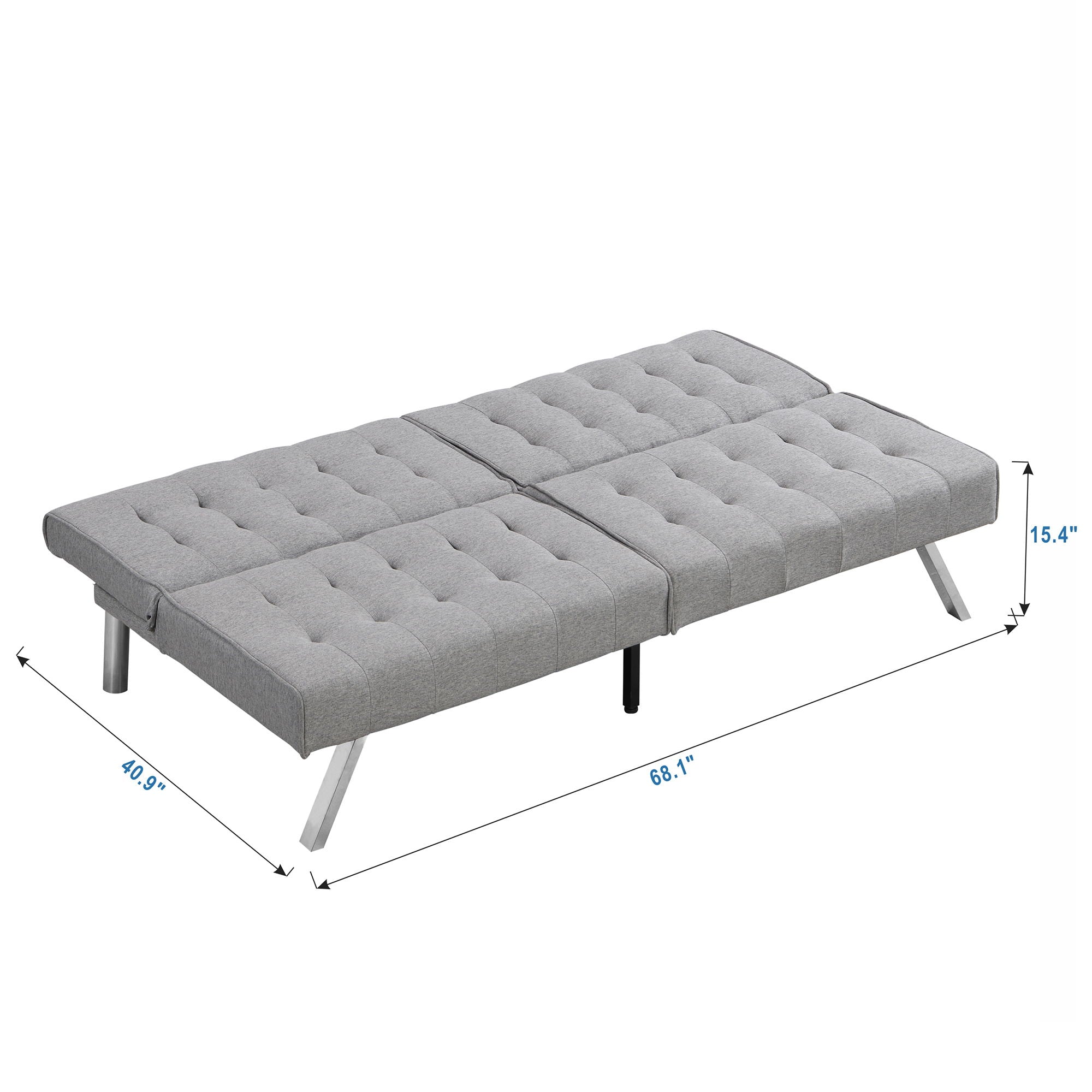 Modern Sofa Bed With Wood Frame And Stainless Legs